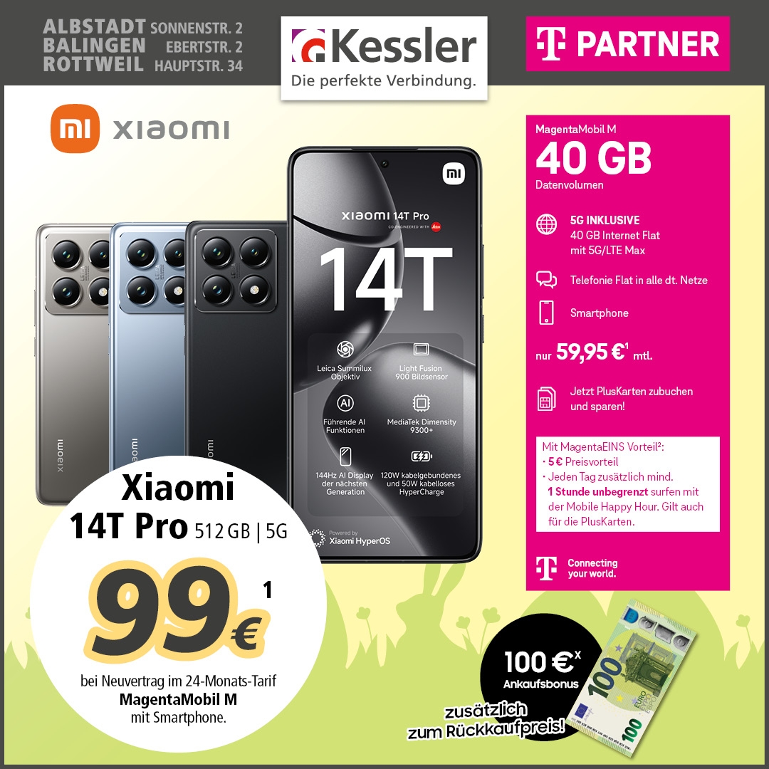 MagentaMobil M mit Xiaomi 14T Pro 512GB