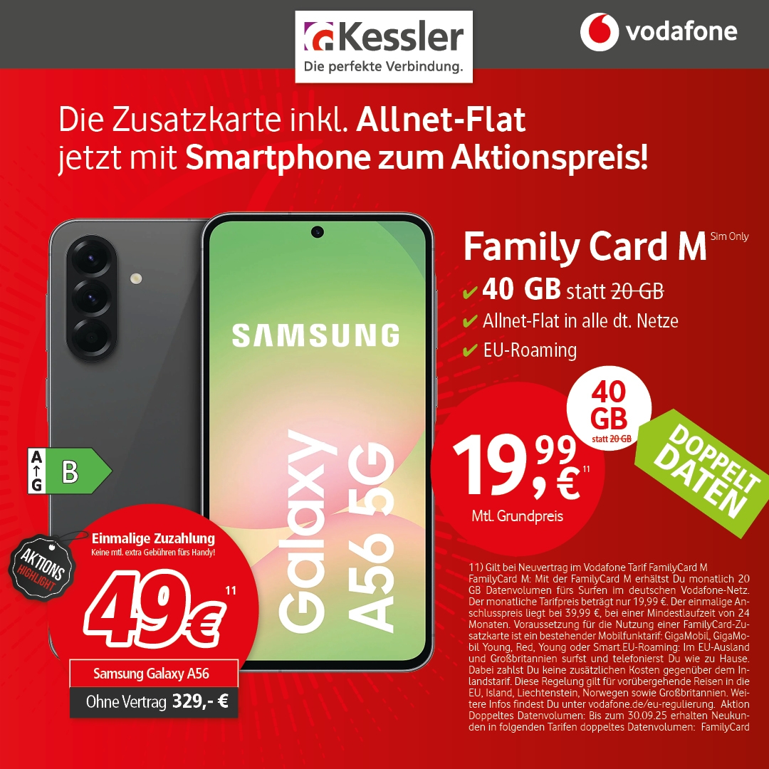 Vodafone FamilyCard M m. Samsung A56 5G