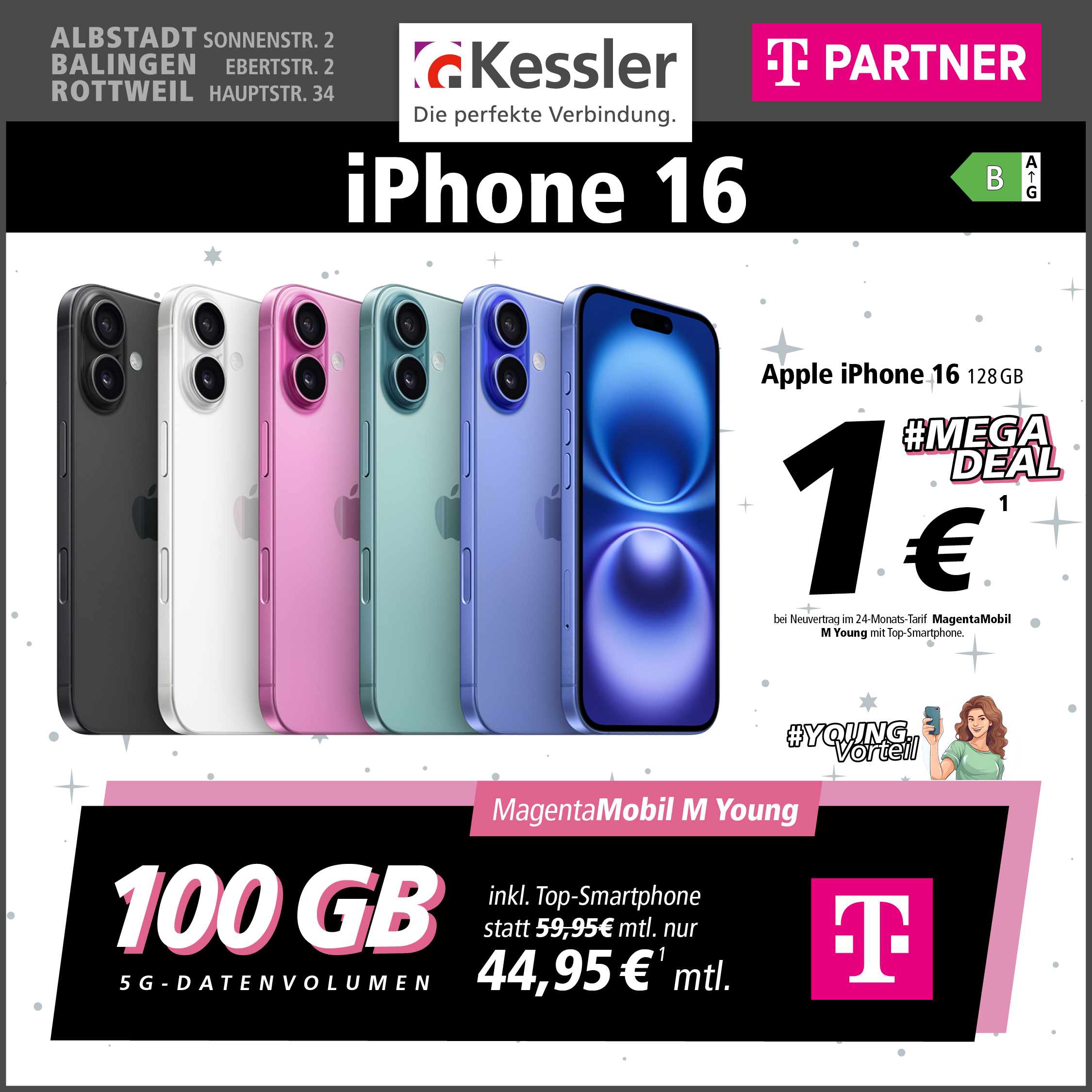 Magenta Mobil M Young mit Apple iPhone 16