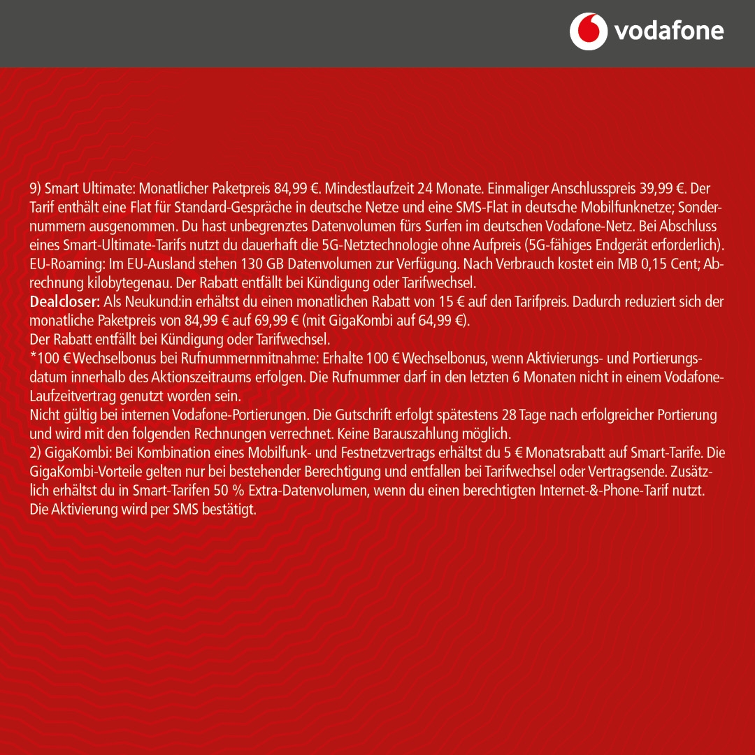 Vodafone Smart Ultimate mit IPhone 17 Pro