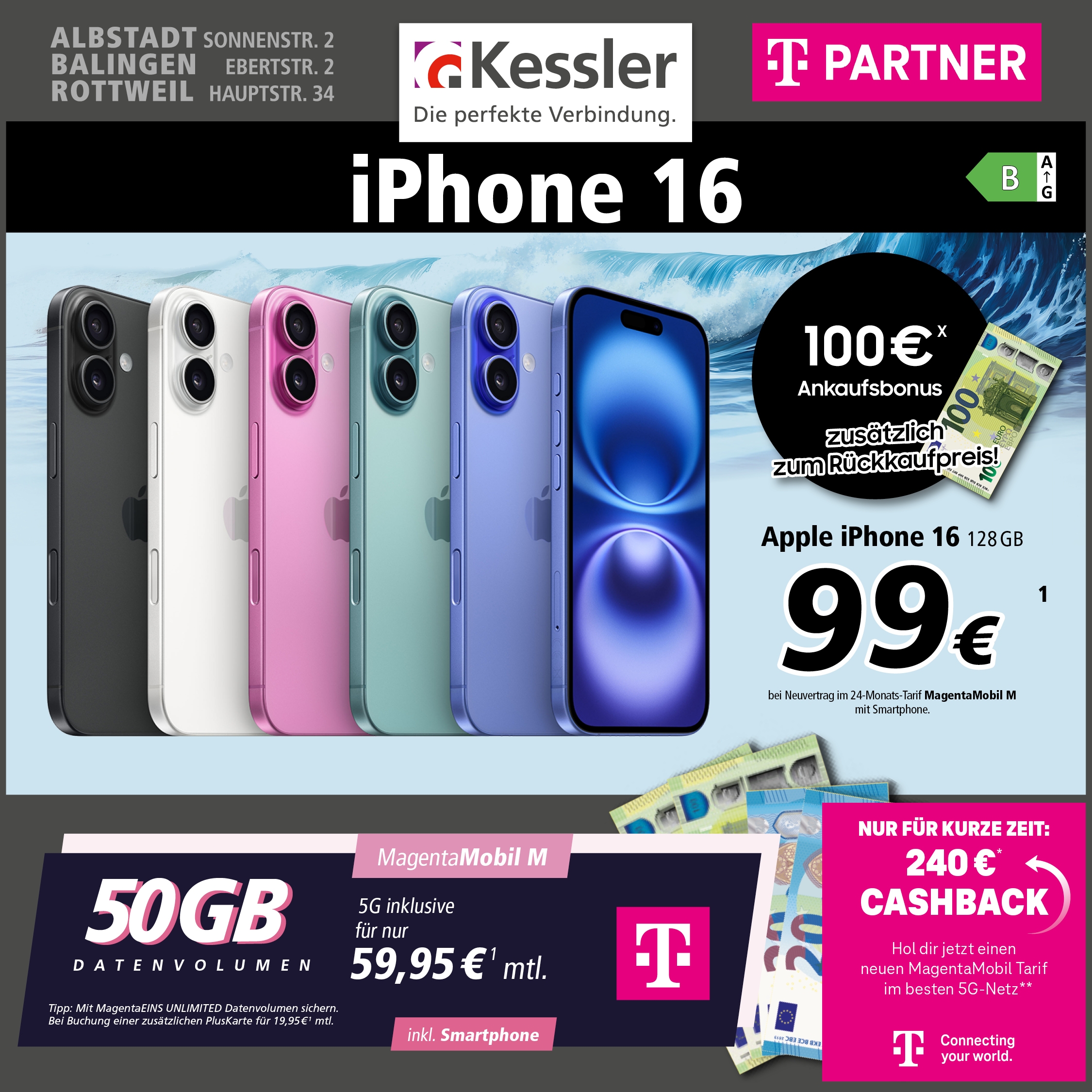 Magenta Mobil M mit Apple iPhone 16