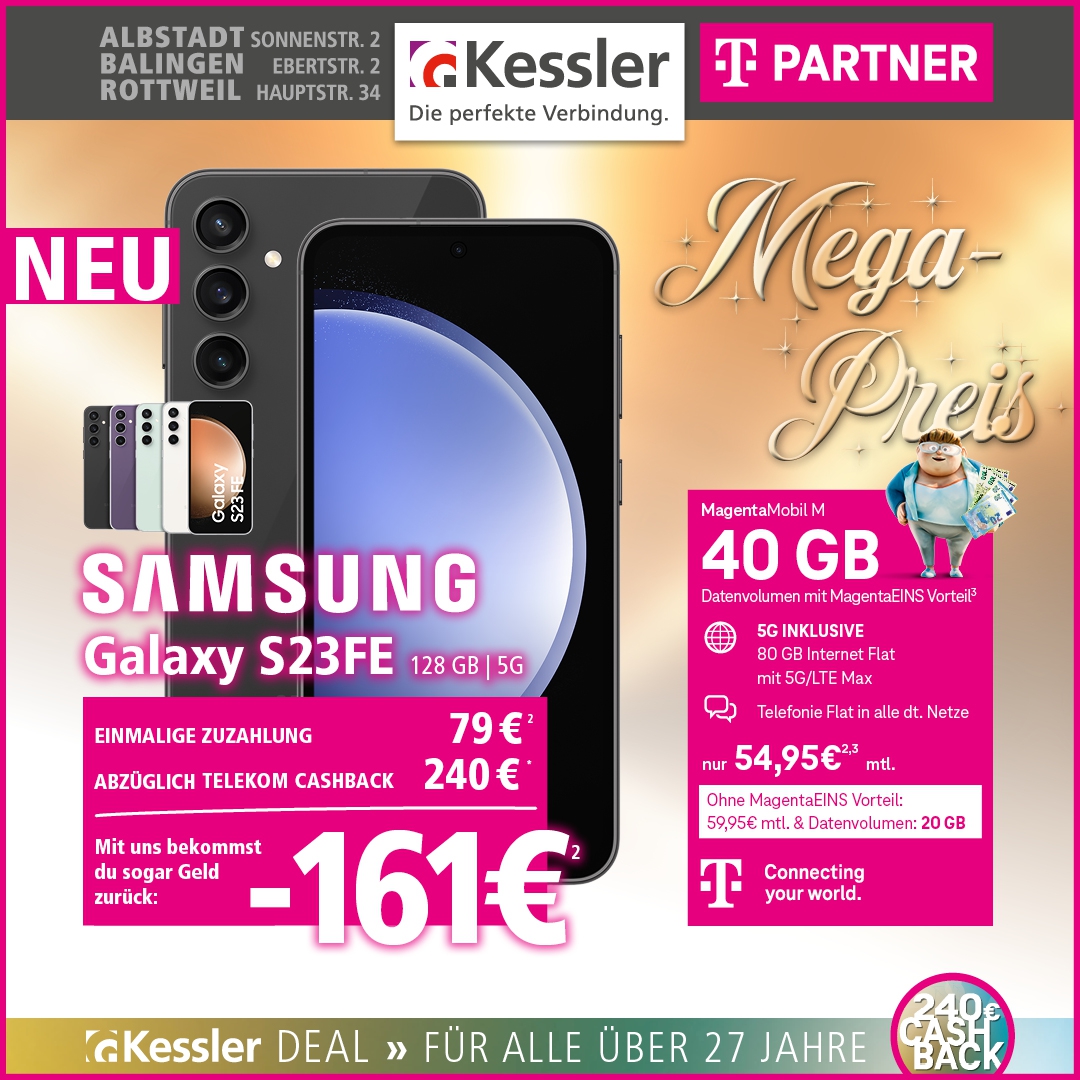 Telekom MagentaMobil M mit Galaxy S23 FE