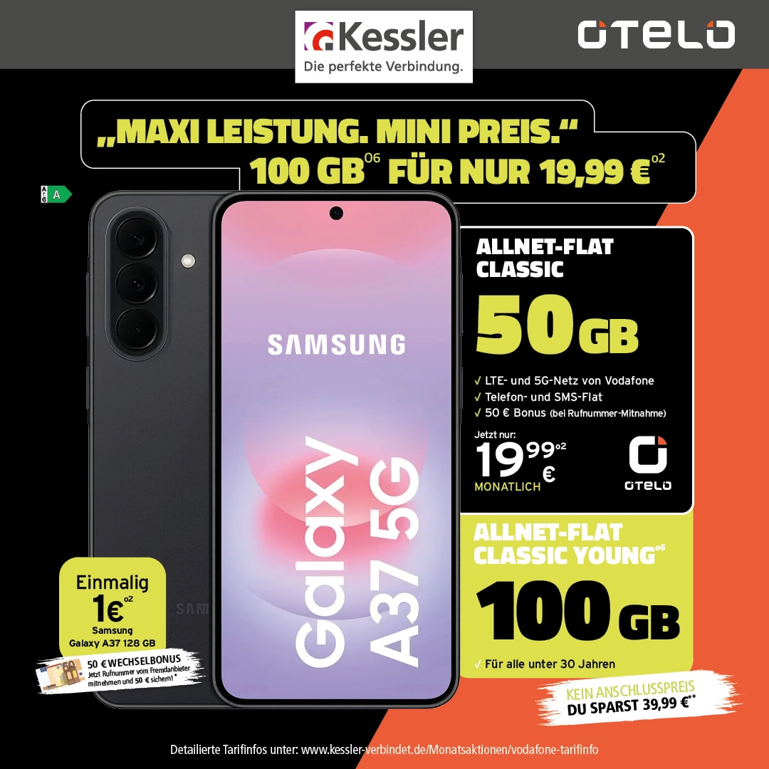 OTELO Allnet Classic mit Samsung Galaxy A37 128GB