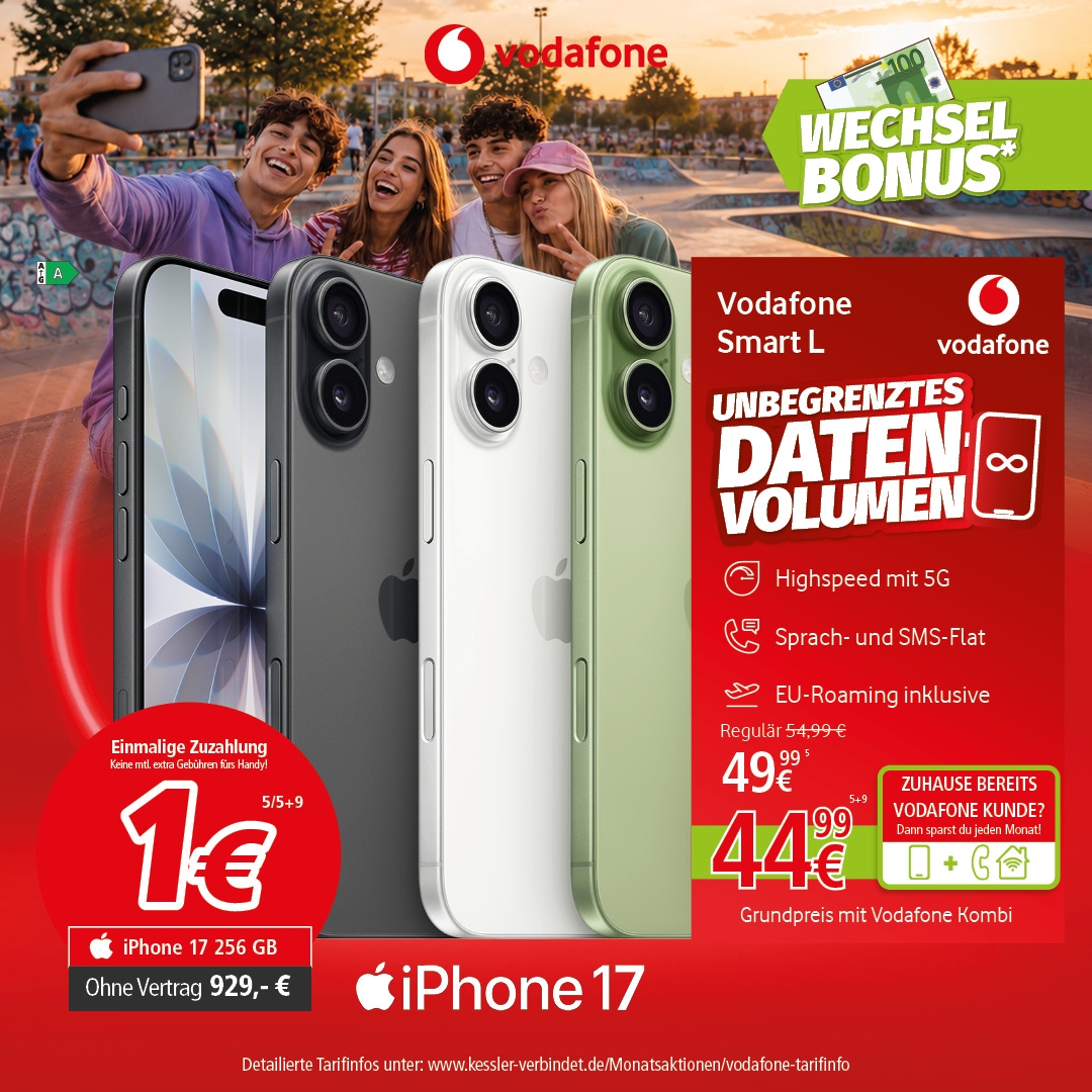 Vodafone Smart L mit iPhone 17 256GB