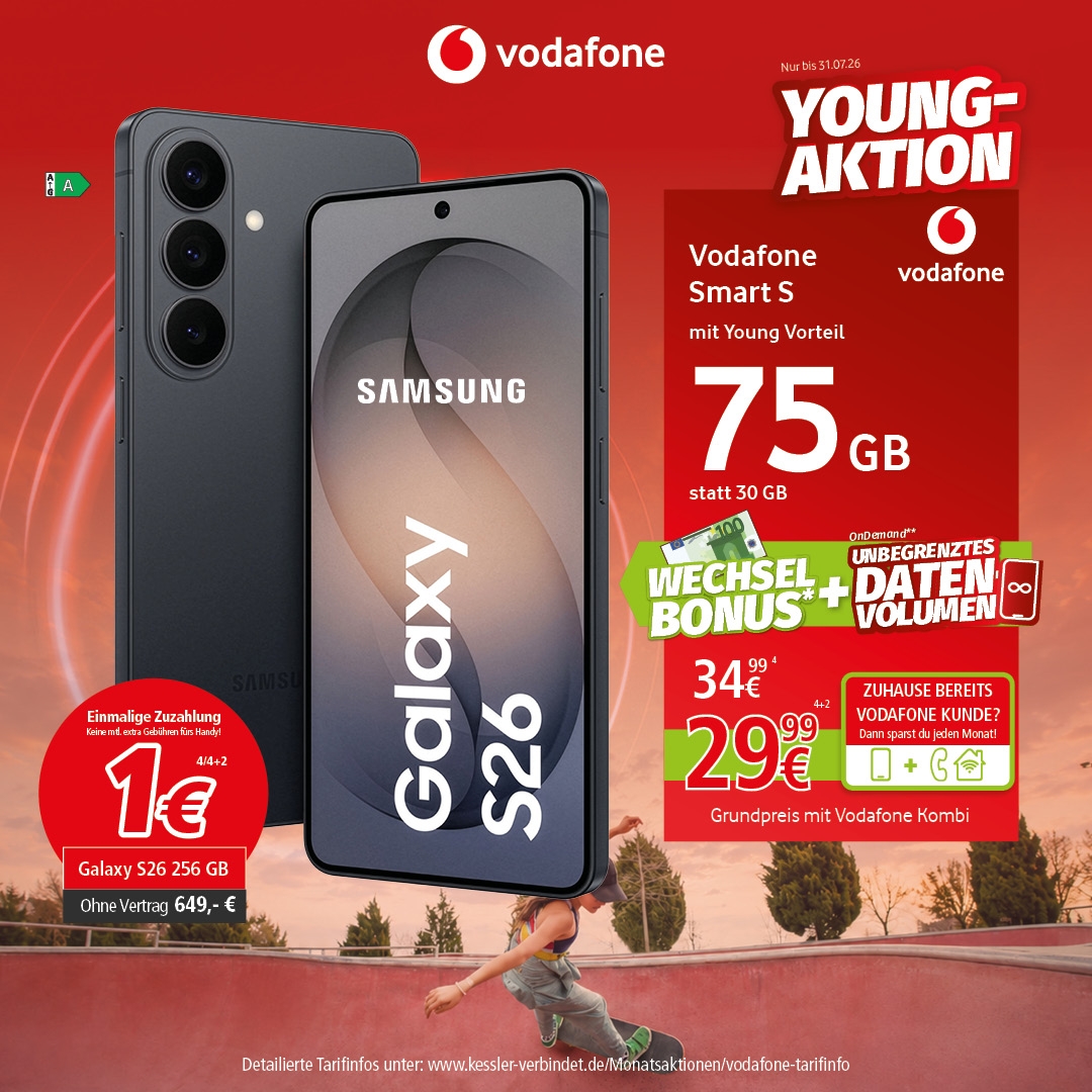 Vodafone Smart S Young m. Samsung S26 256GB