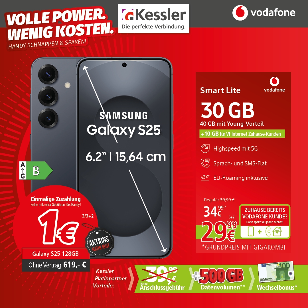 Vodafone Smart Lite mit Samsung Galaxy S25 128GB