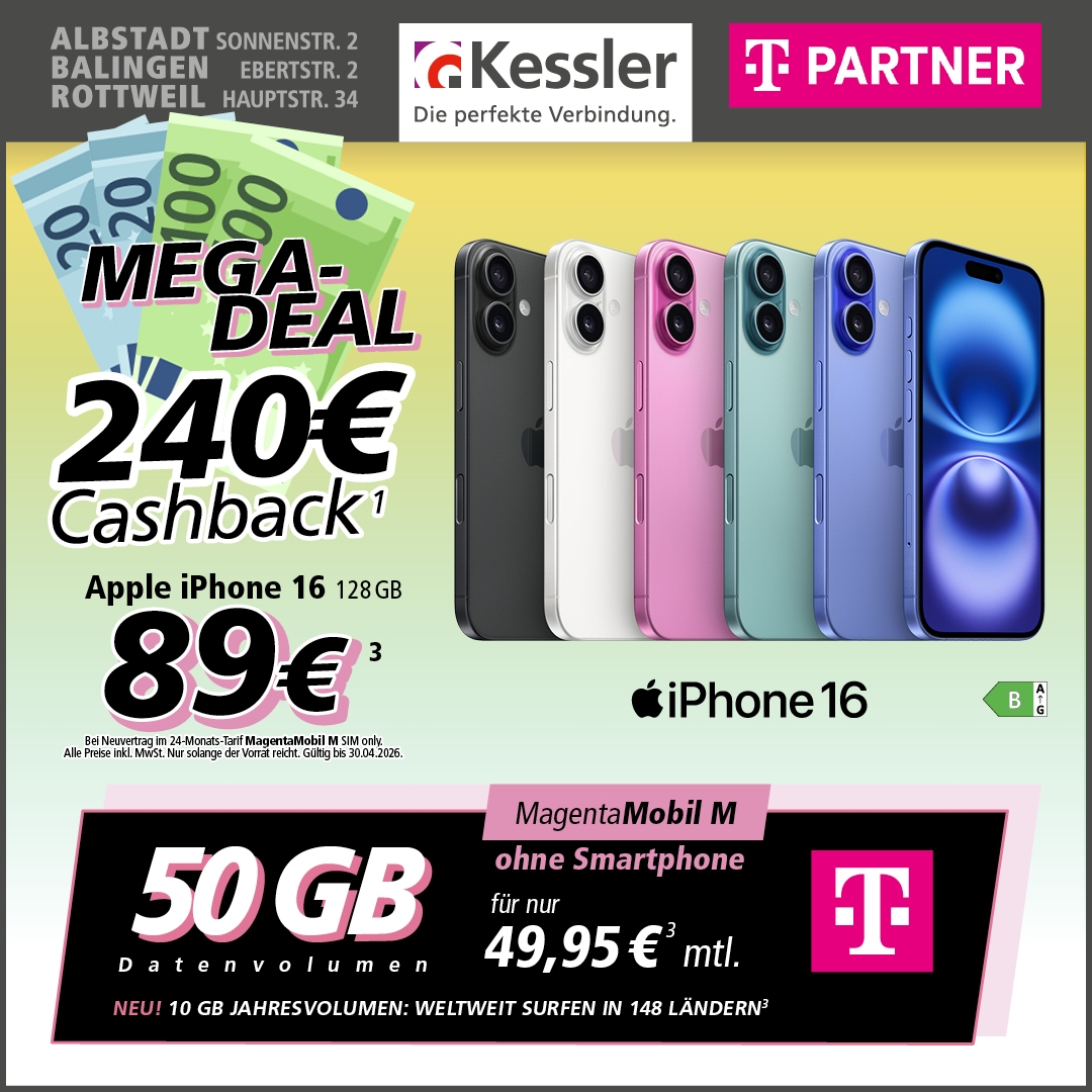 Magenta Mobil M mit Apple iPhone 16