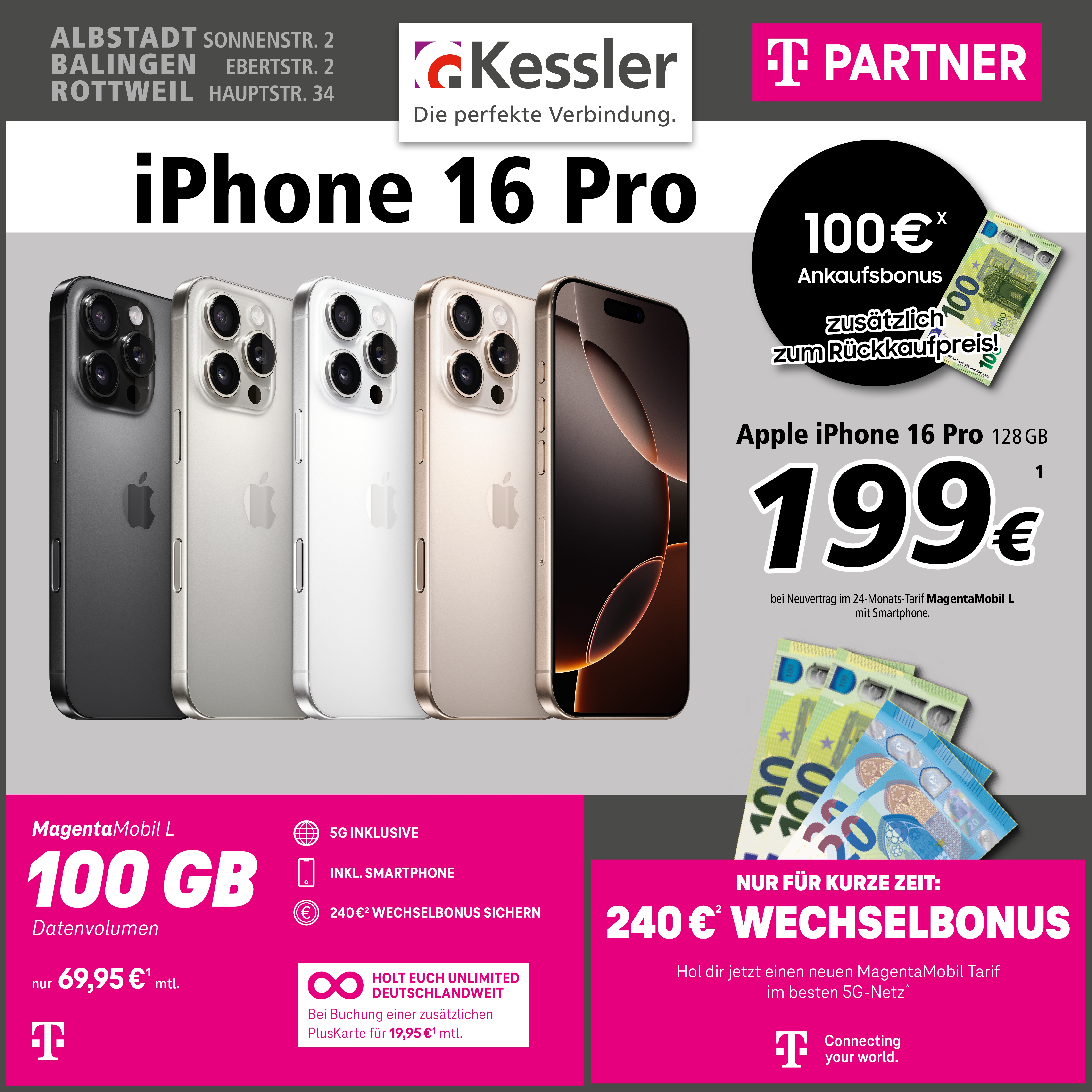 Magenta Mobil L mit Apple iPhone 16 Pro