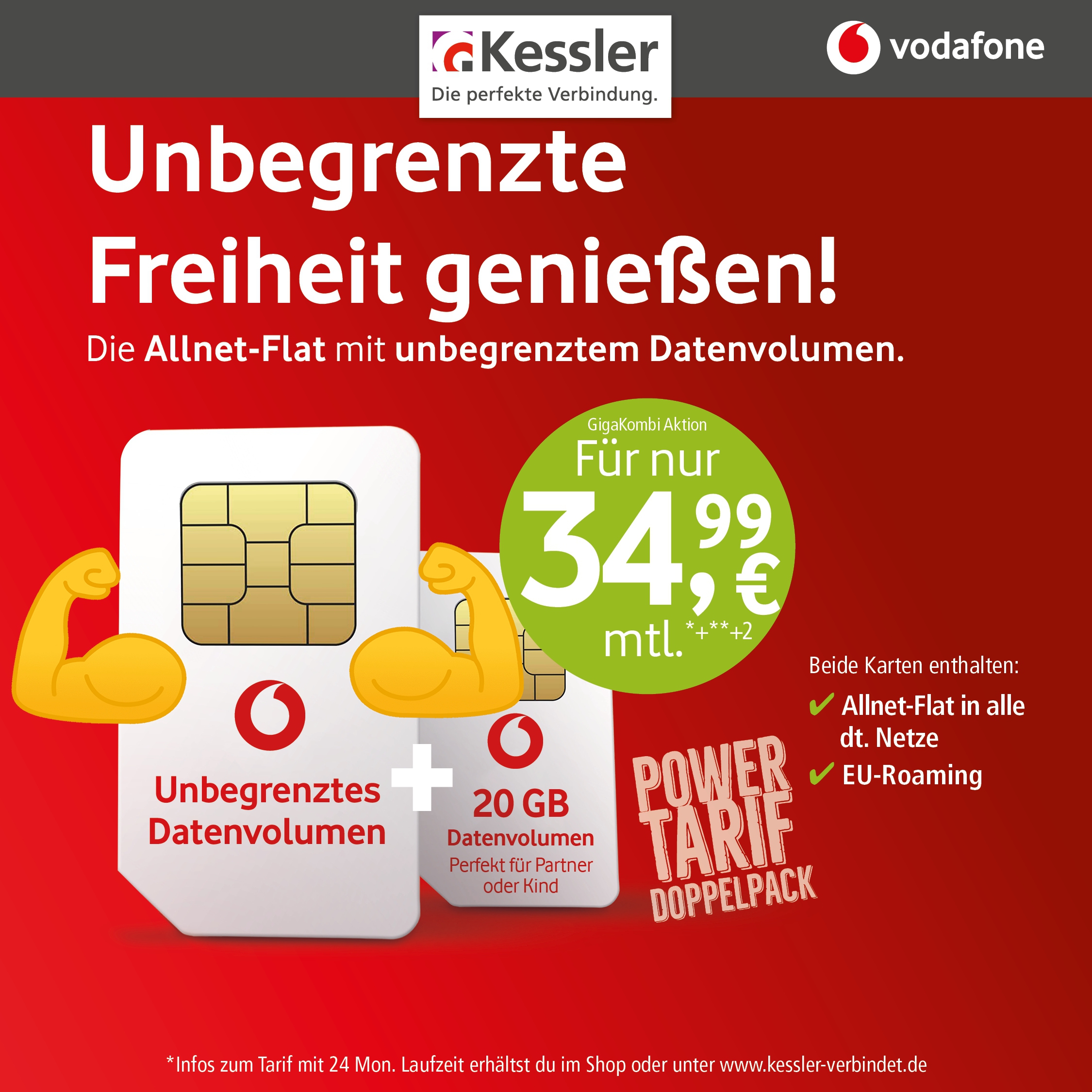 Vodafone Smart Entry + Family Card für nur 34,99€