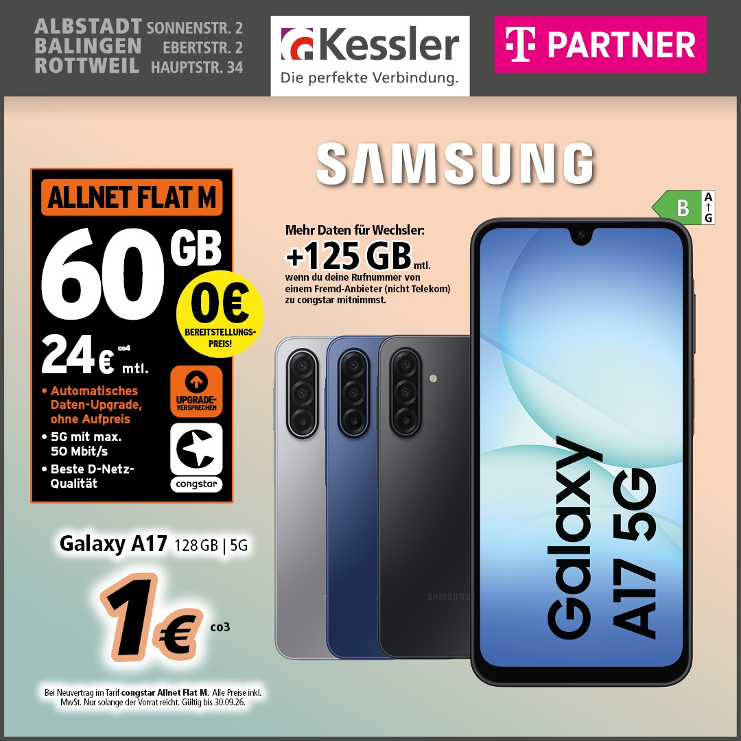 Congstar Allnet M mit GB+ und Galaxy A17 5G