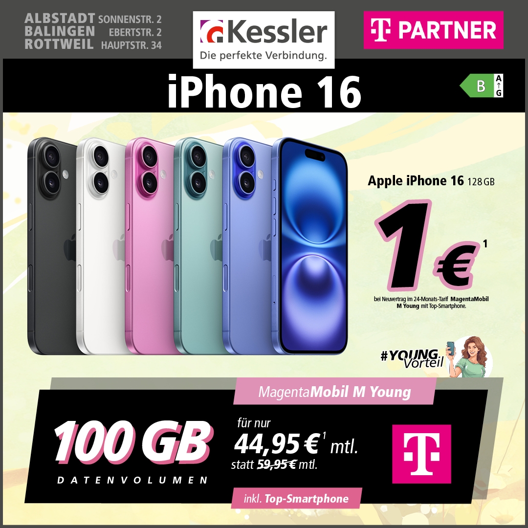 Magenta Mobil M Young mit Apple iPhone 16