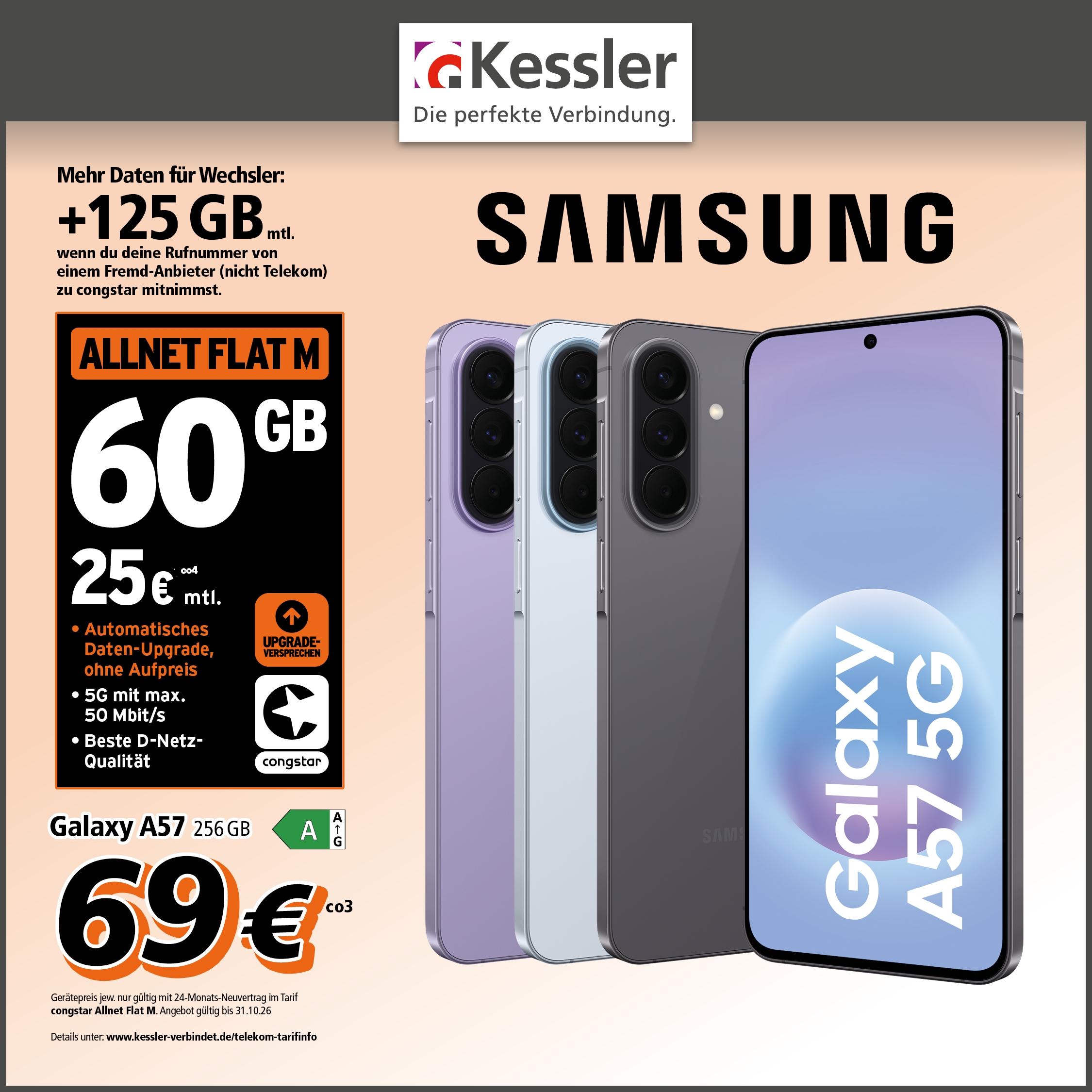 Congstar Allnet M mit Samsung Galaxy A57 128GB