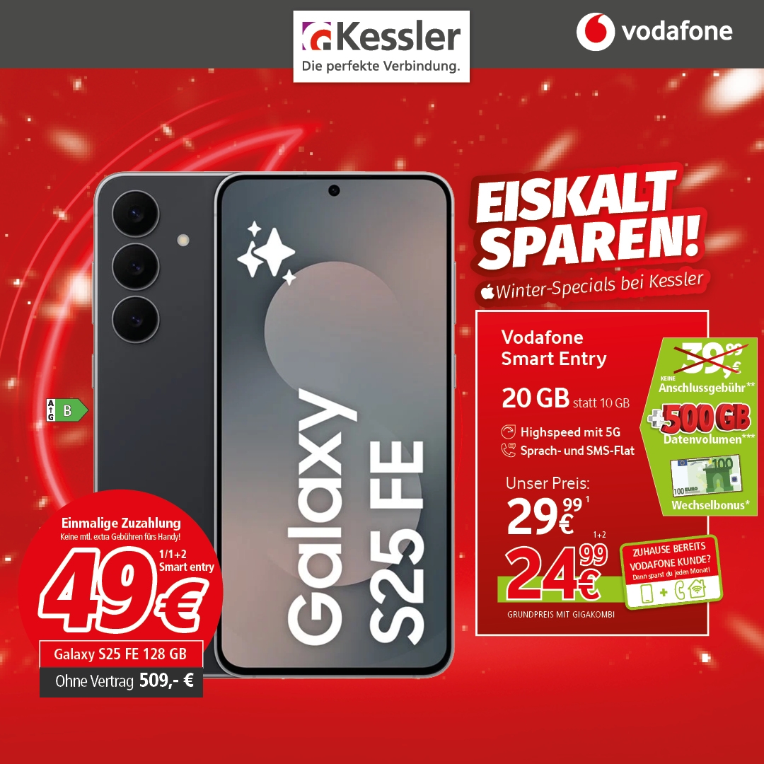 Vodafone Smart Entry m. Samsung S25FE 128GB