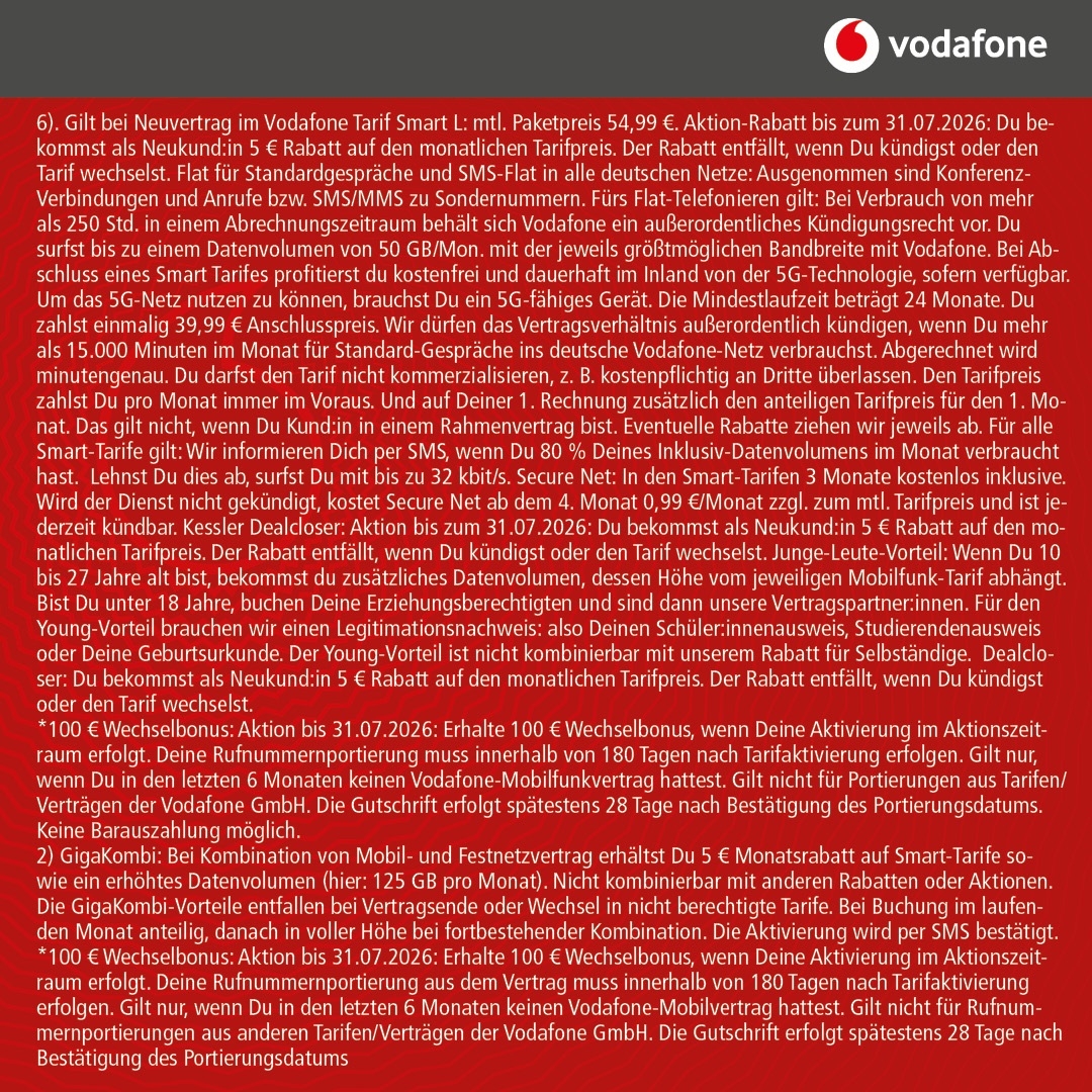 Vodafone Smart L mit iPhone 17 Pro