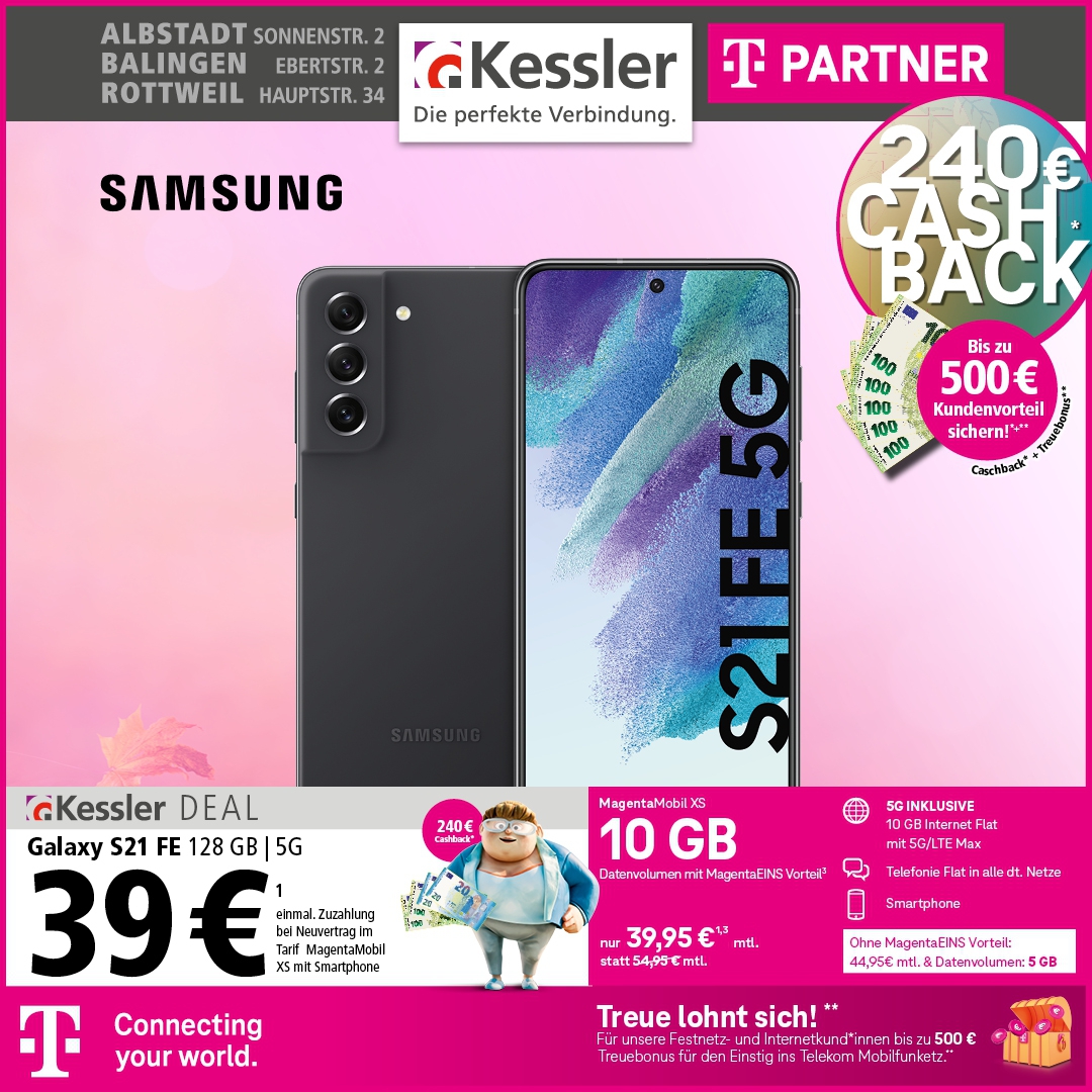 MagentaMobil XS +Cashback mit Galaxy S21FE