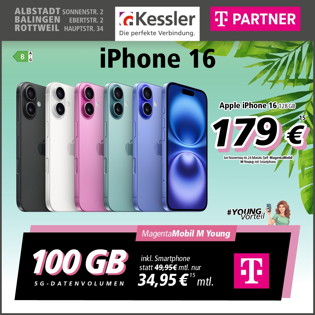Magenta Mobil M Young mit Apple iPhone 16