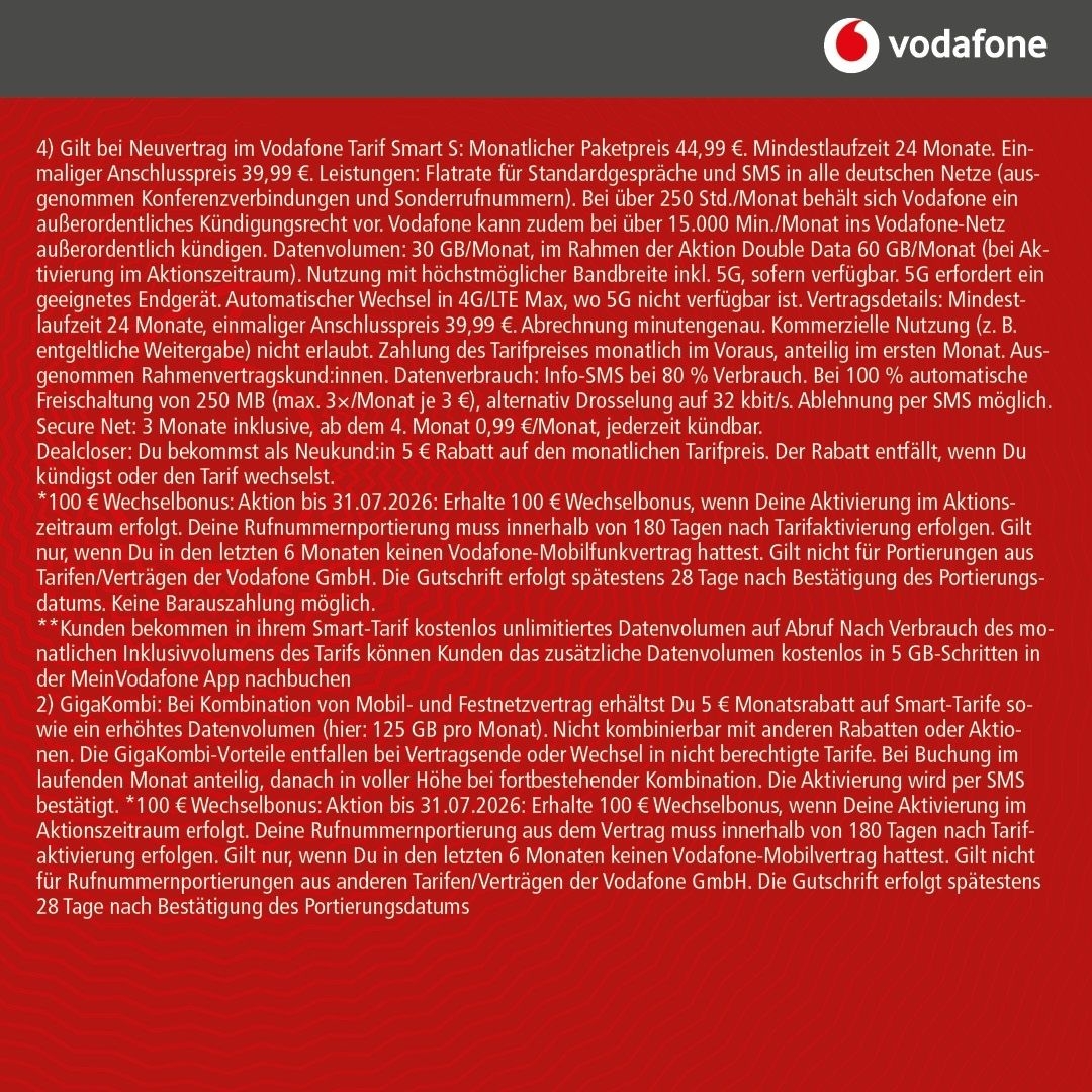 Vodafone Smart S mit Apple iPhone Air 256GB