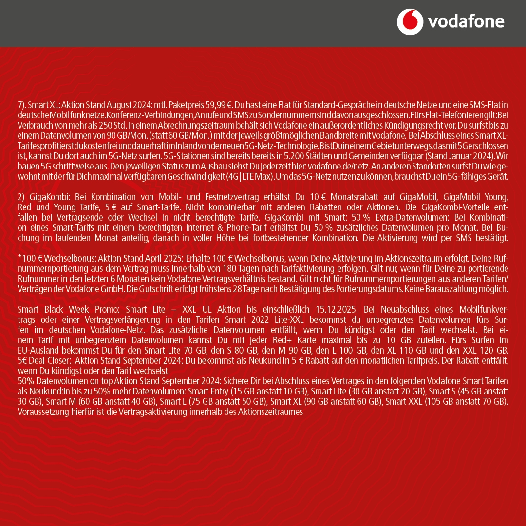 Vodafone Smart XL mit iPhone 16 Pro 128GB