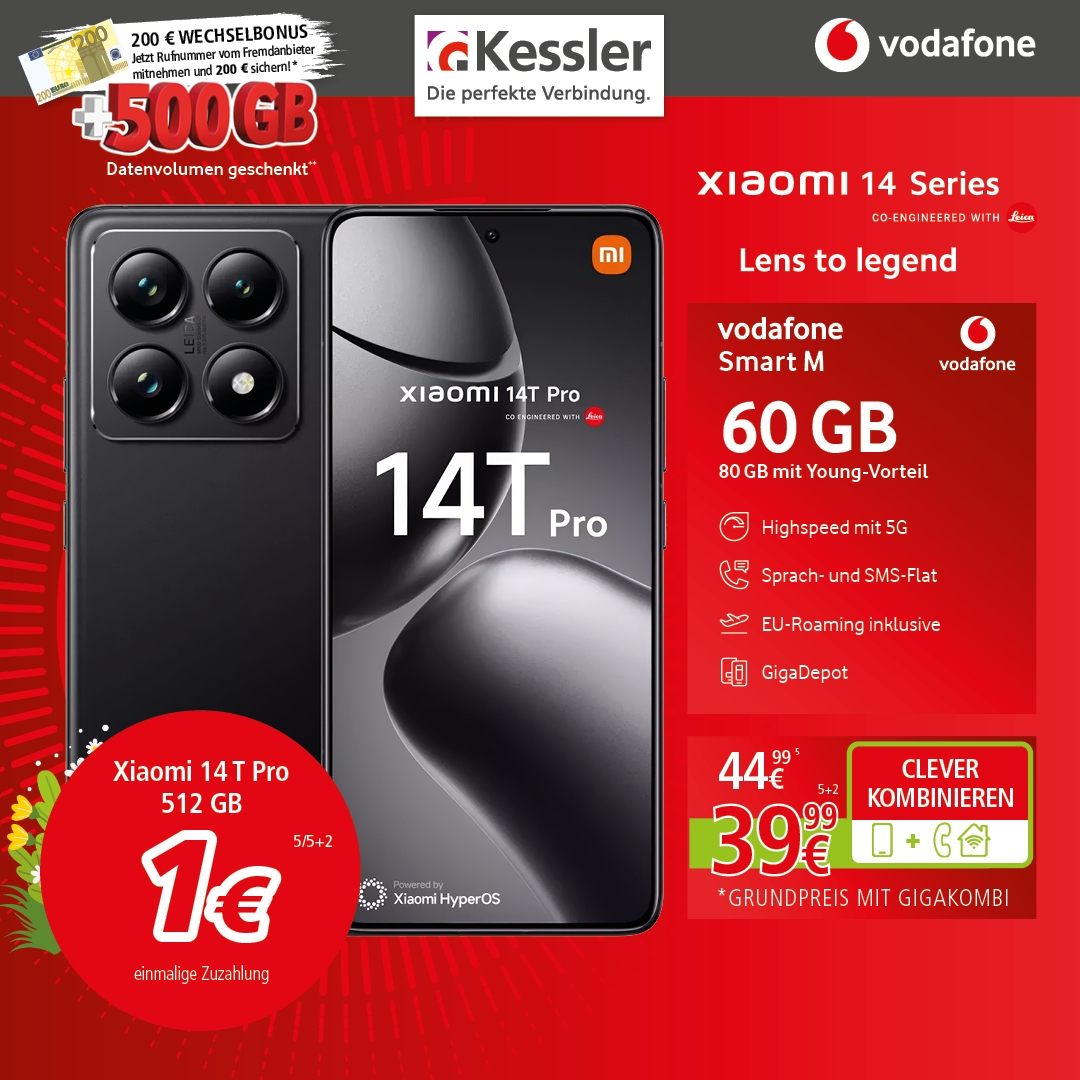 Vodafone Smart M und Xiaomi 14T Pro