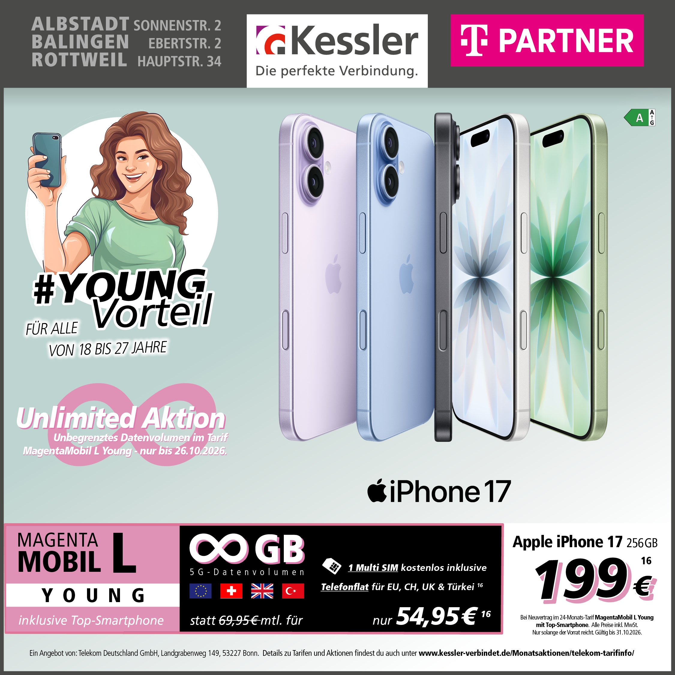 Magenta Mobil L Young mit iPhone 17