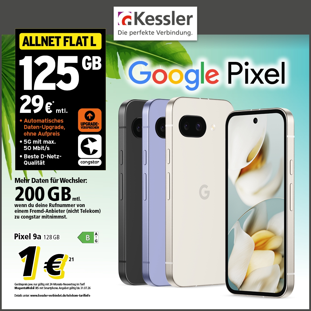 Congstar Allnet L mit GB+ und Google Pixel 9a