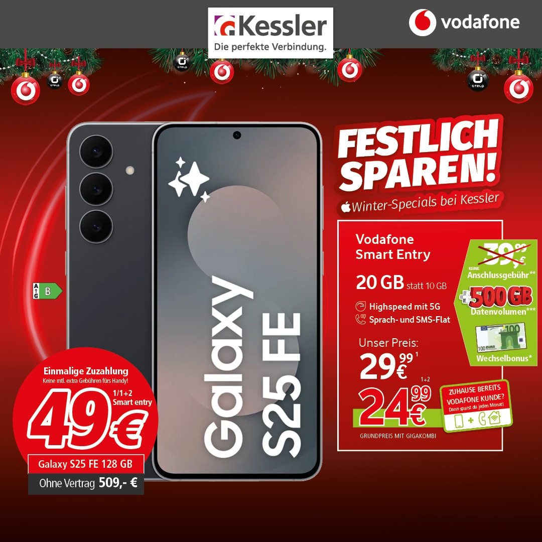 Vodafone Smart Entry m. Samsung S25FE 128GB