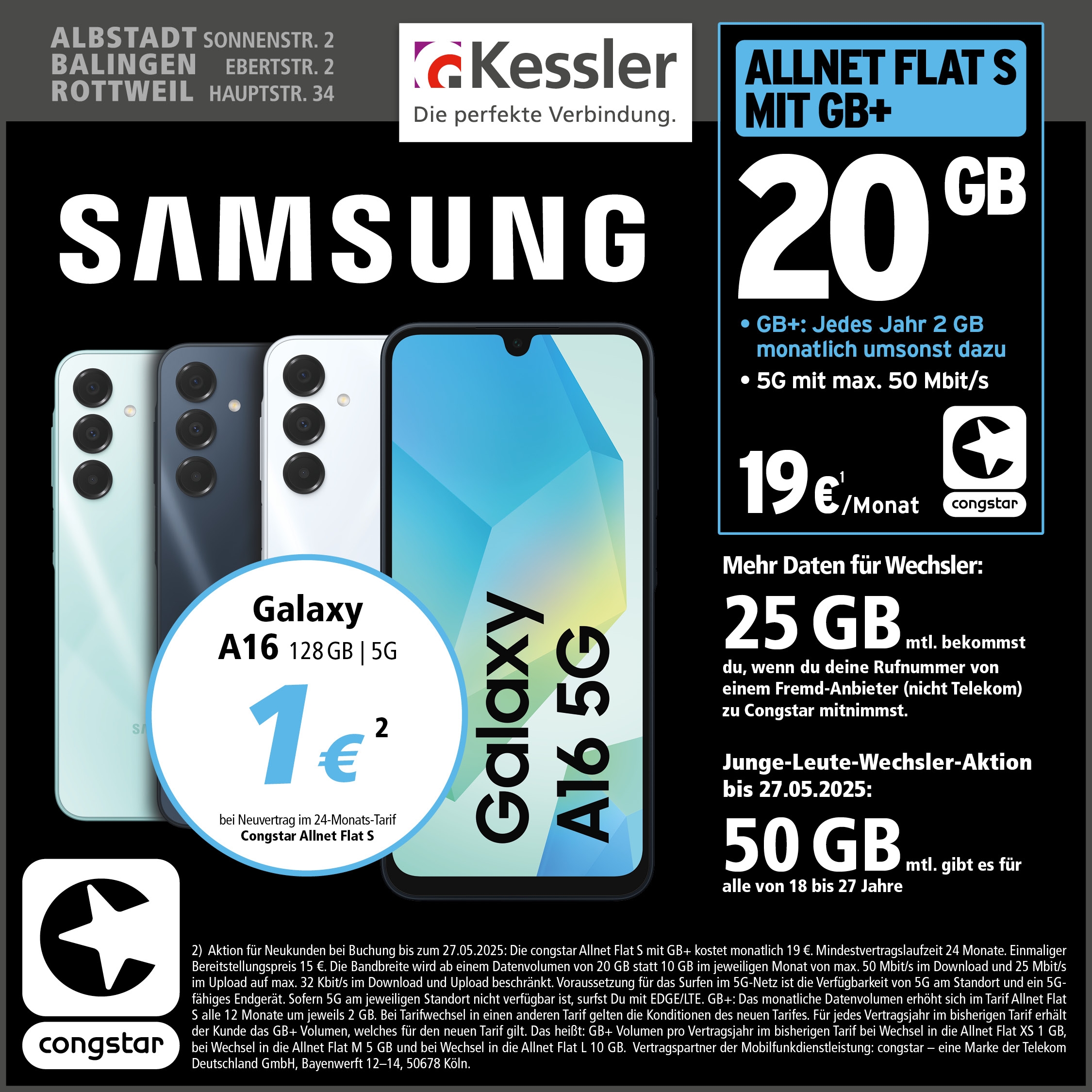 Congstar Allnet S mit GB+ und Samsung A16 5G