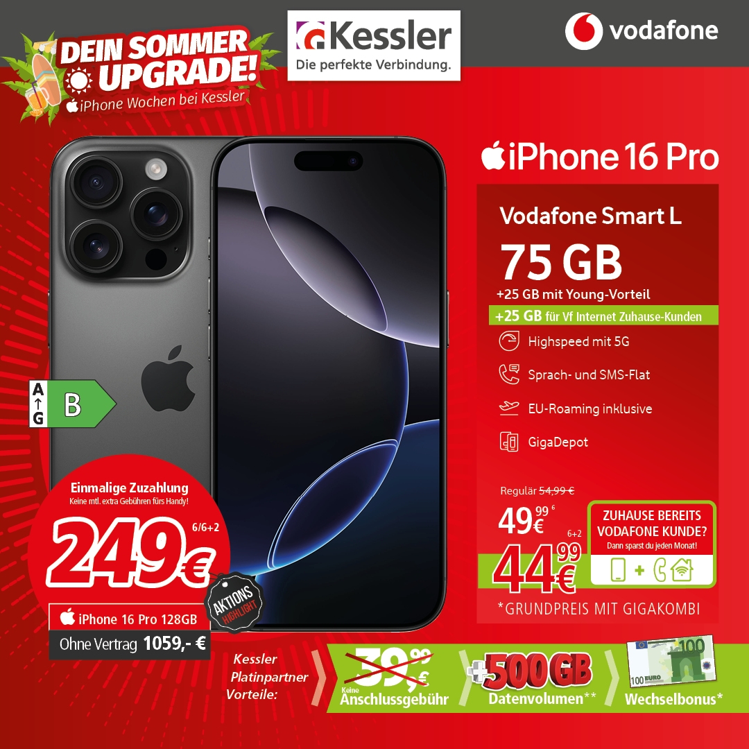 Vodafone Smart L mit Apple IPhone 16 Pro