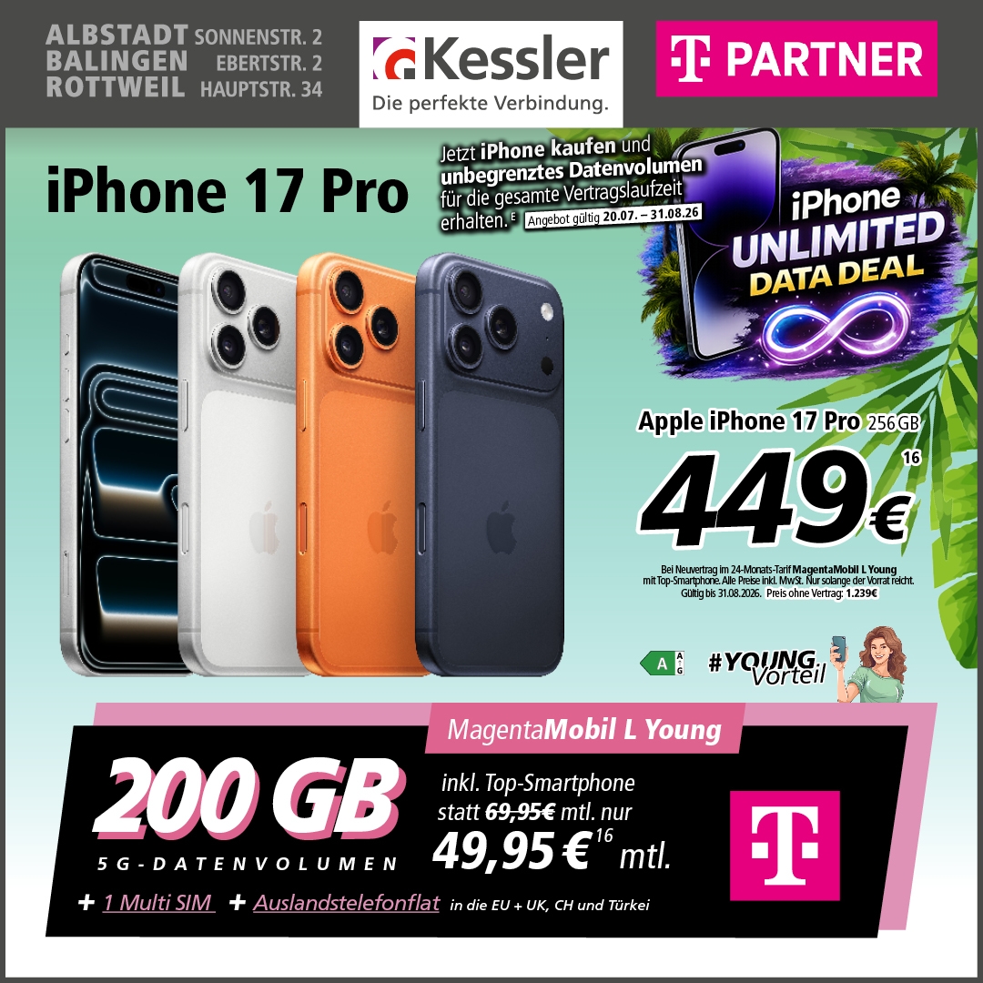 MagentaMobil L Young mit iPhone 17 Pro
