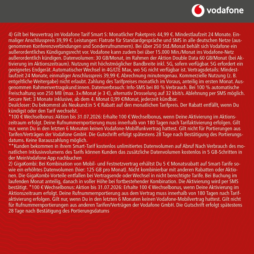 Vodafone Smart S mit Galaxy S26