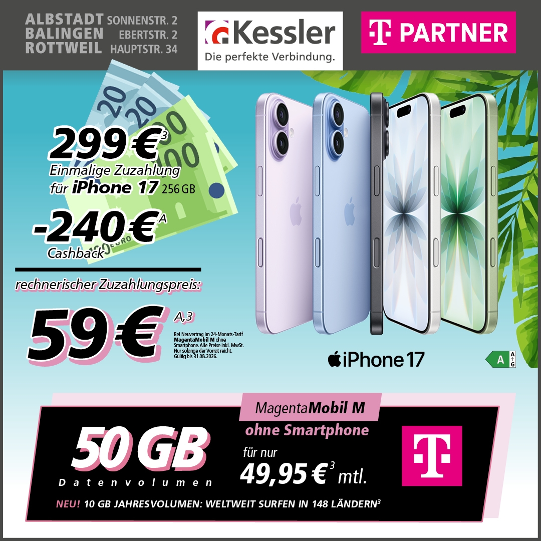 MagentaMobil M mit Apple iPhone 17 256GB