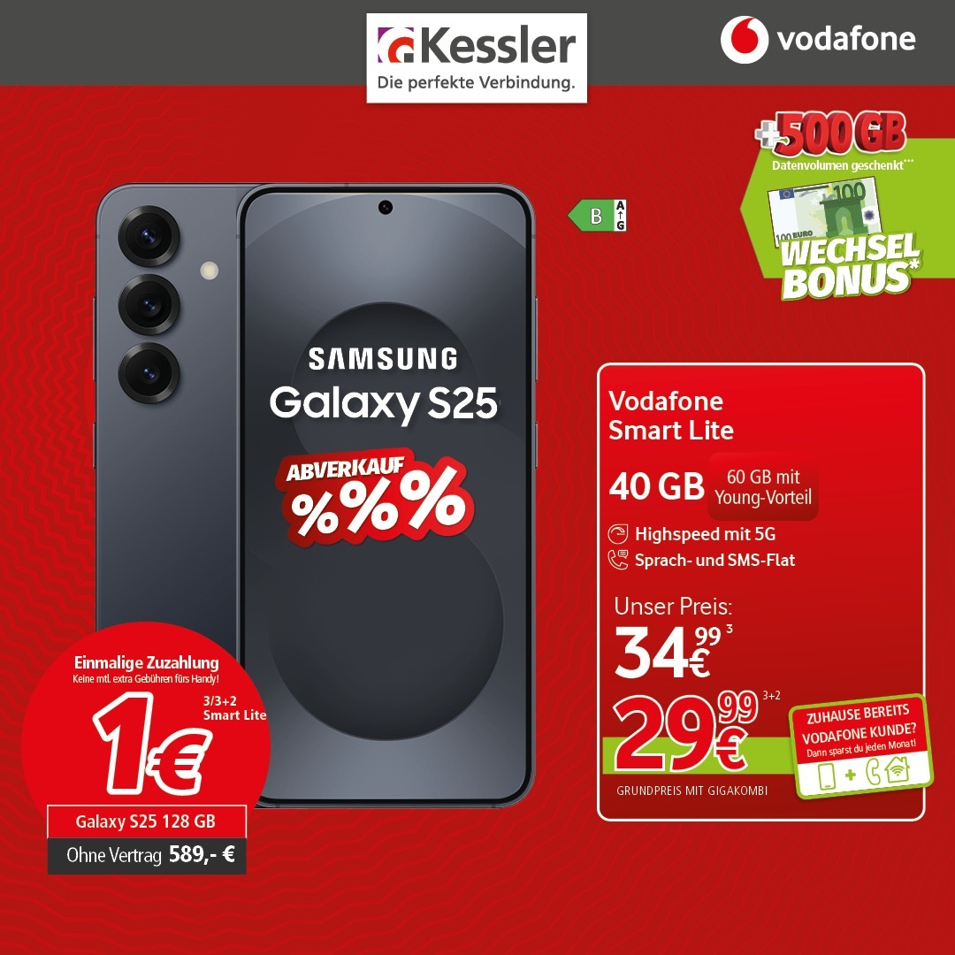 Vodafone Smart Lite mit Samsung Galaxy S25 128GB