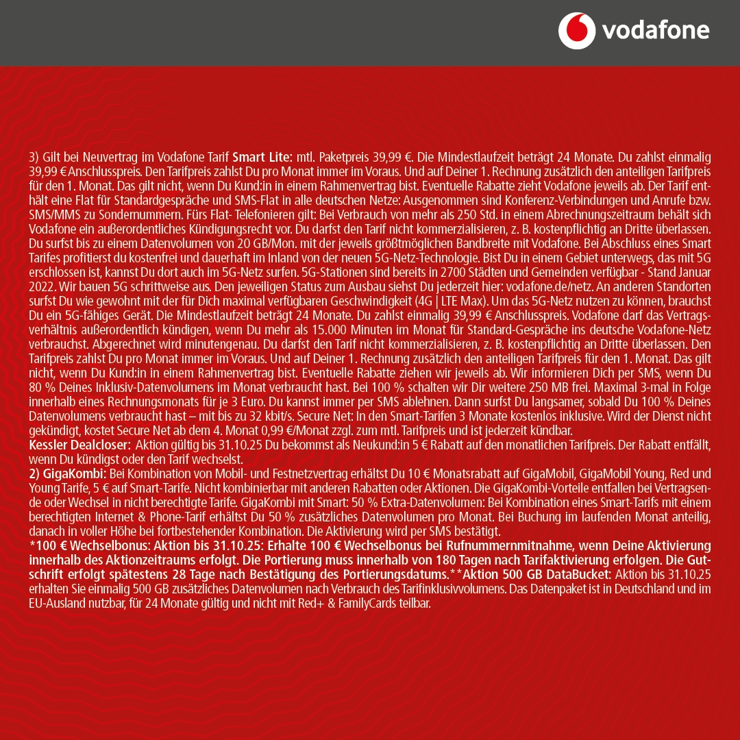Vodafone Smart Lite mit Samsung Galaxy S25 128GB