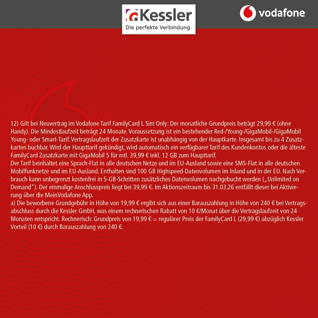 Vodafone Family Card L Unlimited