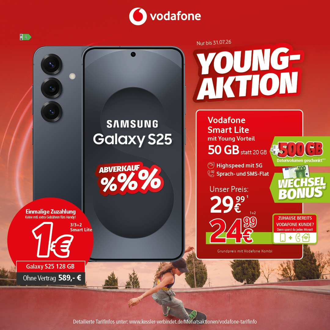 Vodafone Smart Lite Young m. Samsung S25 128GB