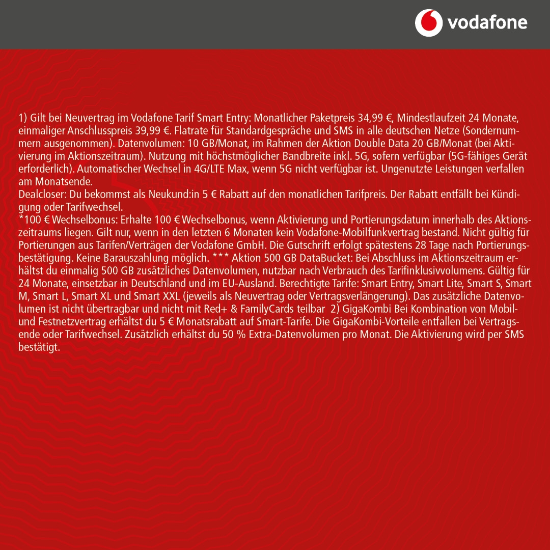 Vodafone Smart Entry m. Samsung A57 128GB