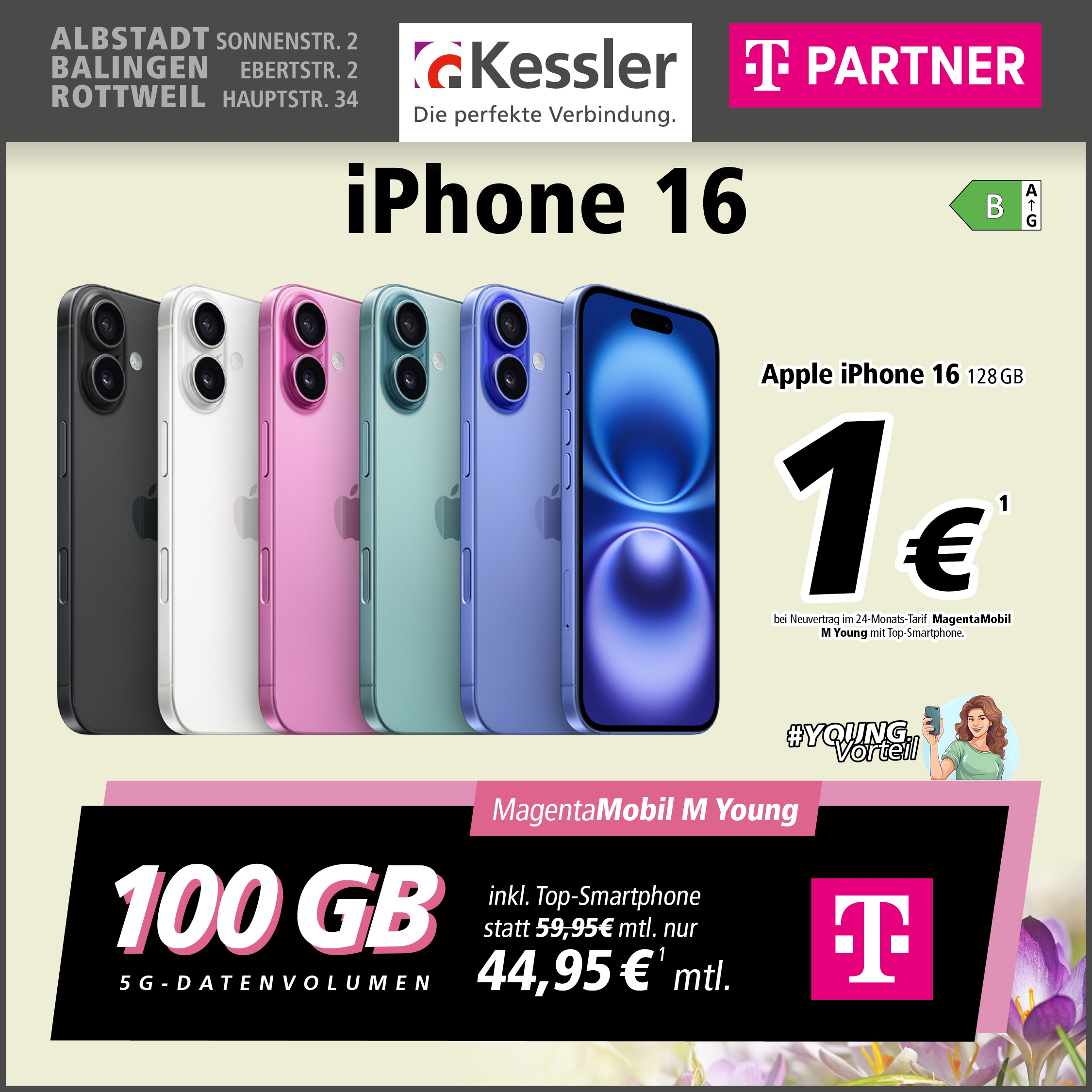 Magenta Mobil M Young mit Apple iPhone 16