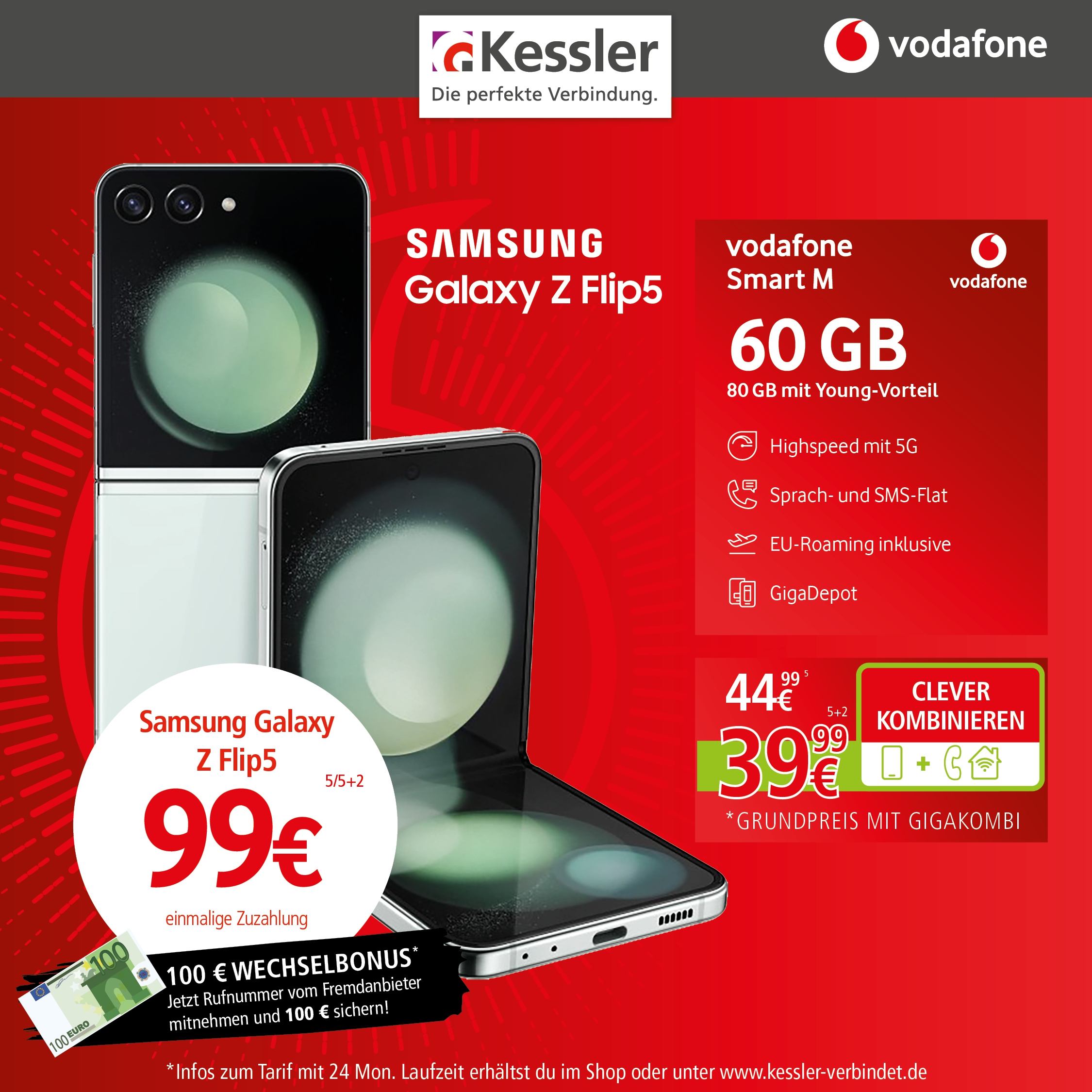 Vodafone Smart M mit Galaxy Z Flip5