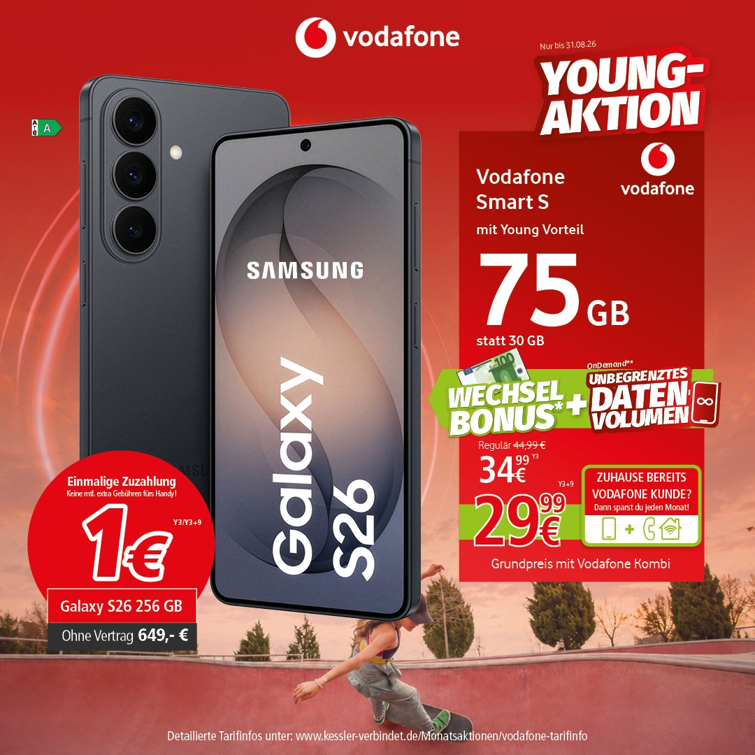Vodafone Smart S Young m. Samsung S26 256GB