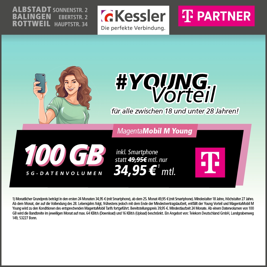 Magenta Mobil M Young mit Apple iPhone 16