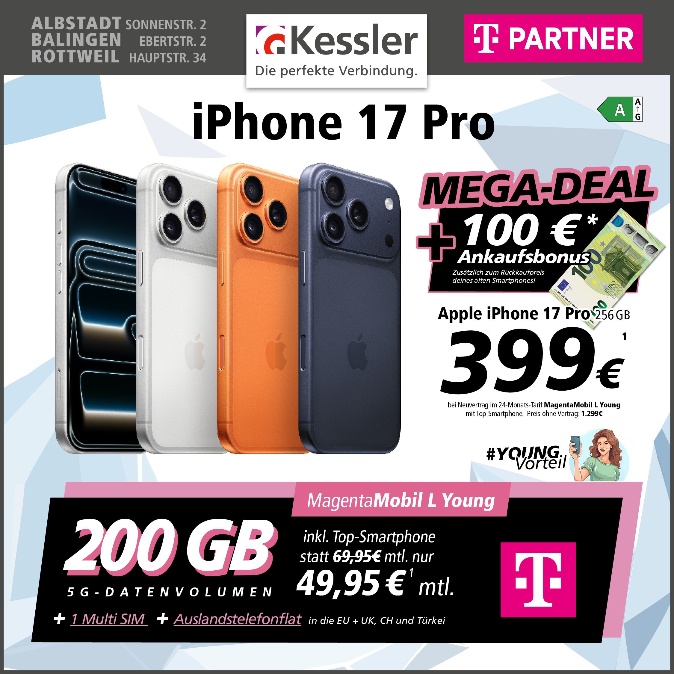 MagentaMobil L Young mit iPhone 17 Pro