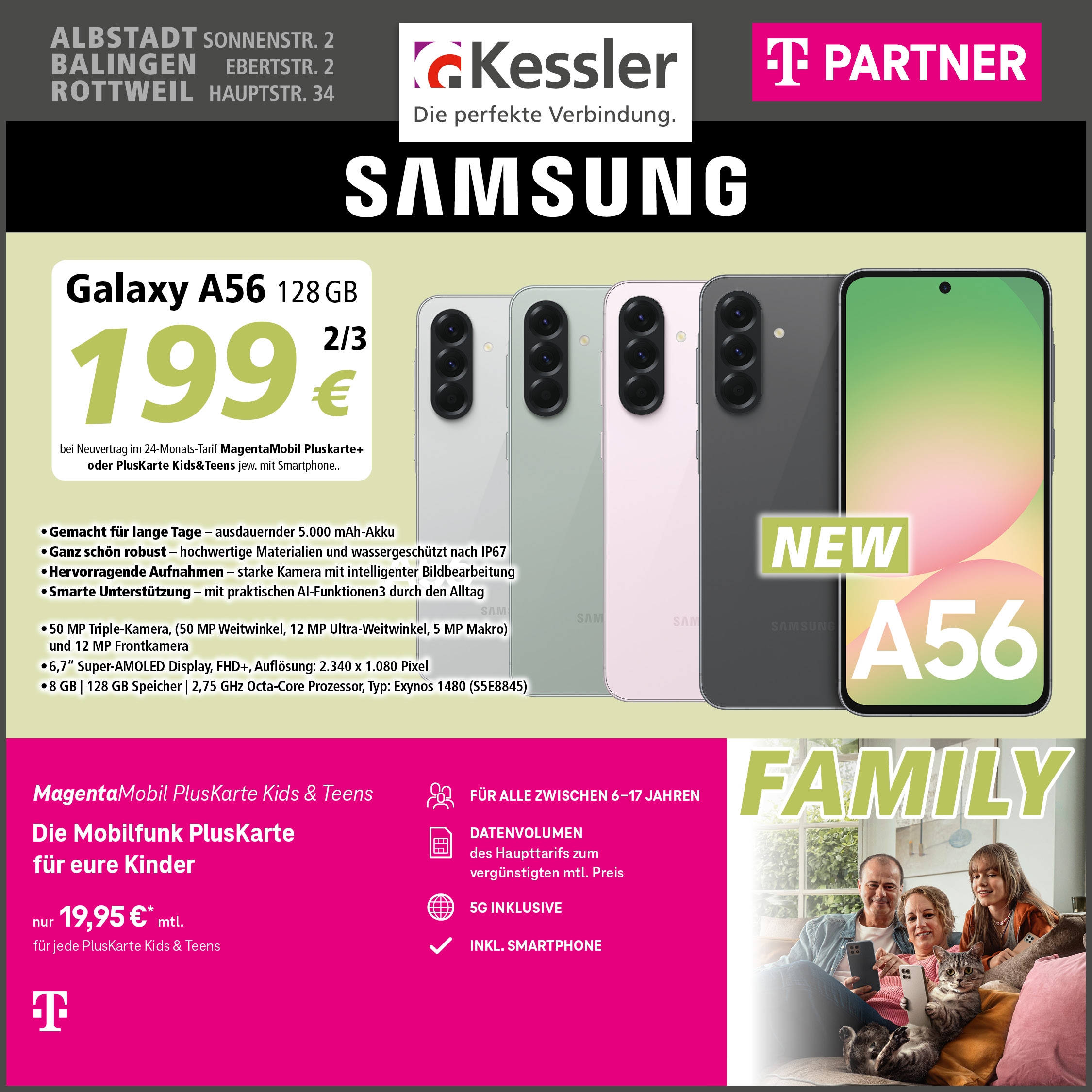 MagentaMobil PlusKarte Kids&Teens mit A56 128GB