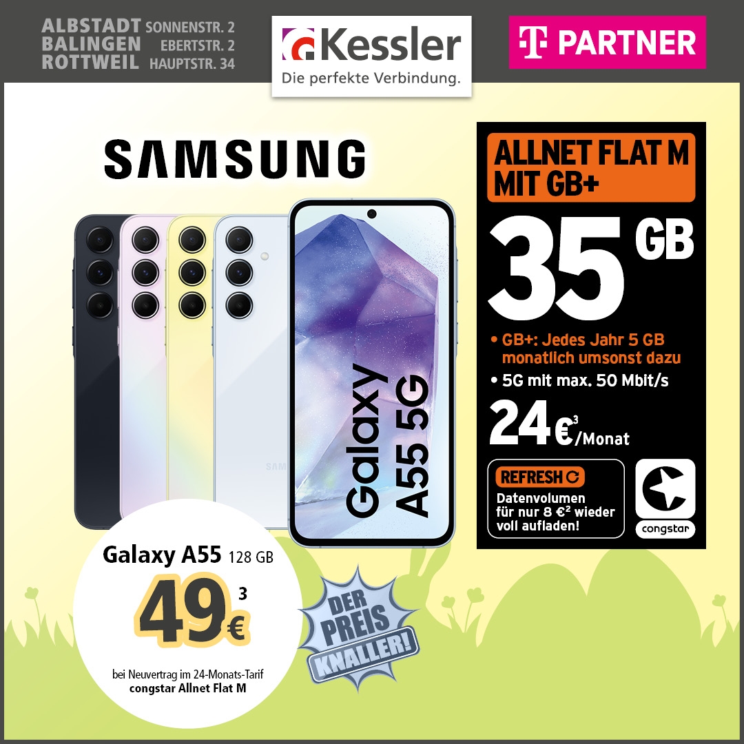 Congstar Allnet M mit Samsung Galaxy A55 128GB