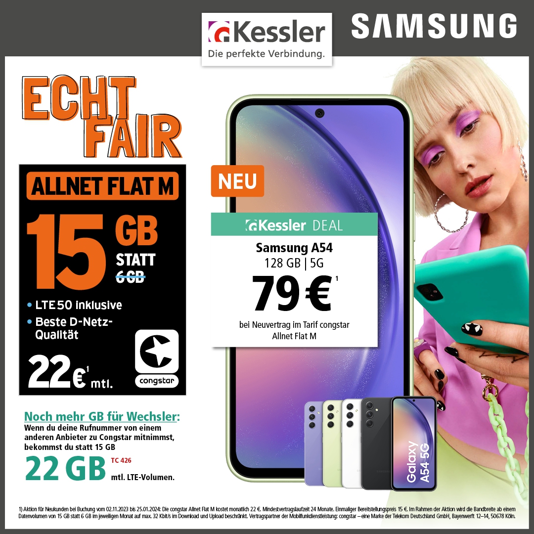 Congstar Allnet M mit Samsung A54