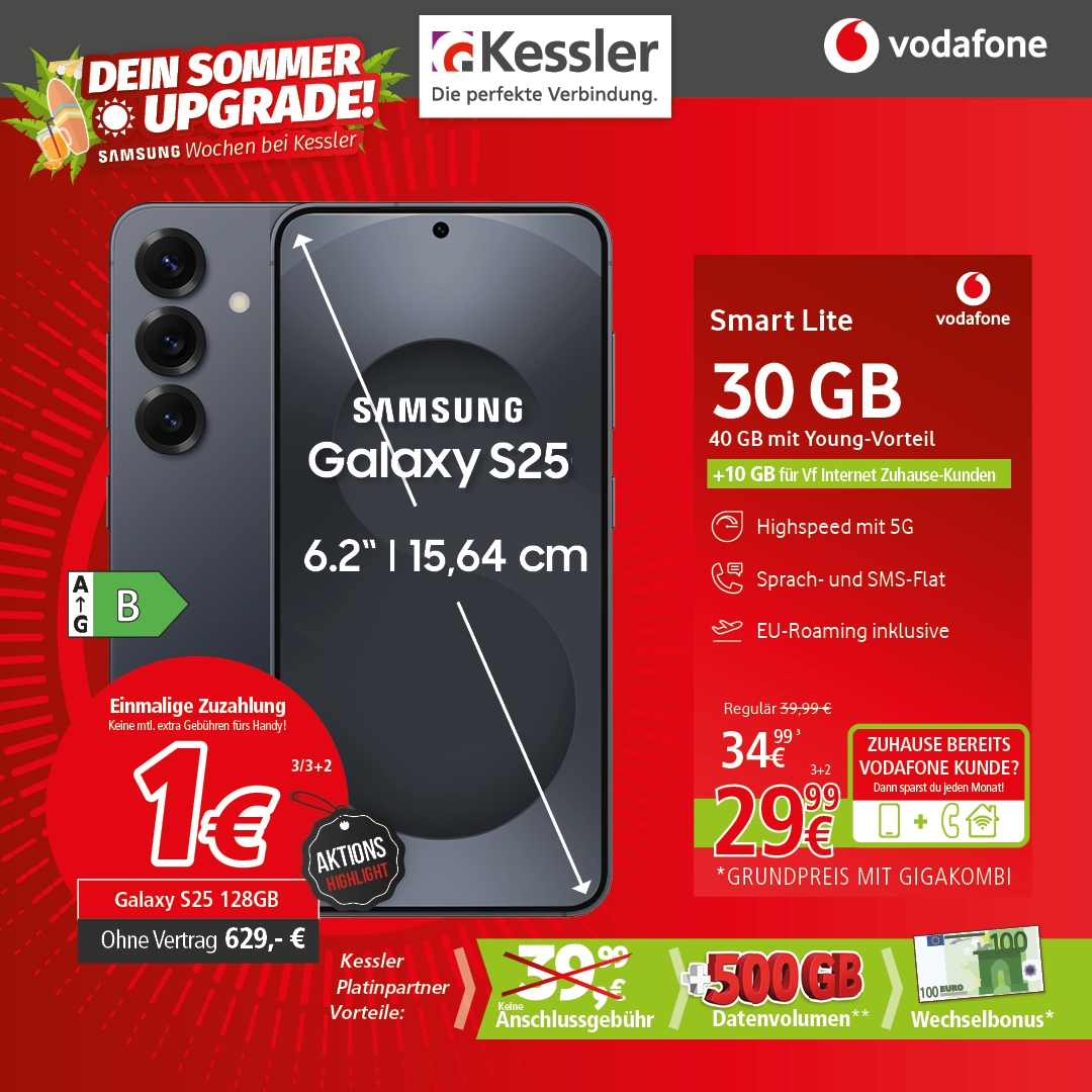 Vodafone Smart Lite mit Samsung Galaxy S25 128GB