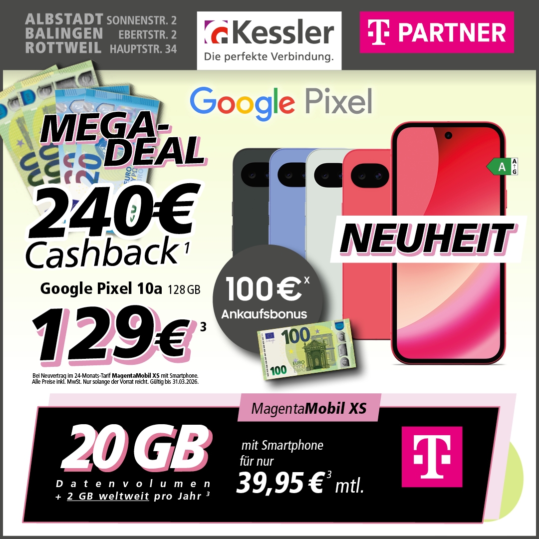 MagentaMobil XS mit Google Pixel 10a
