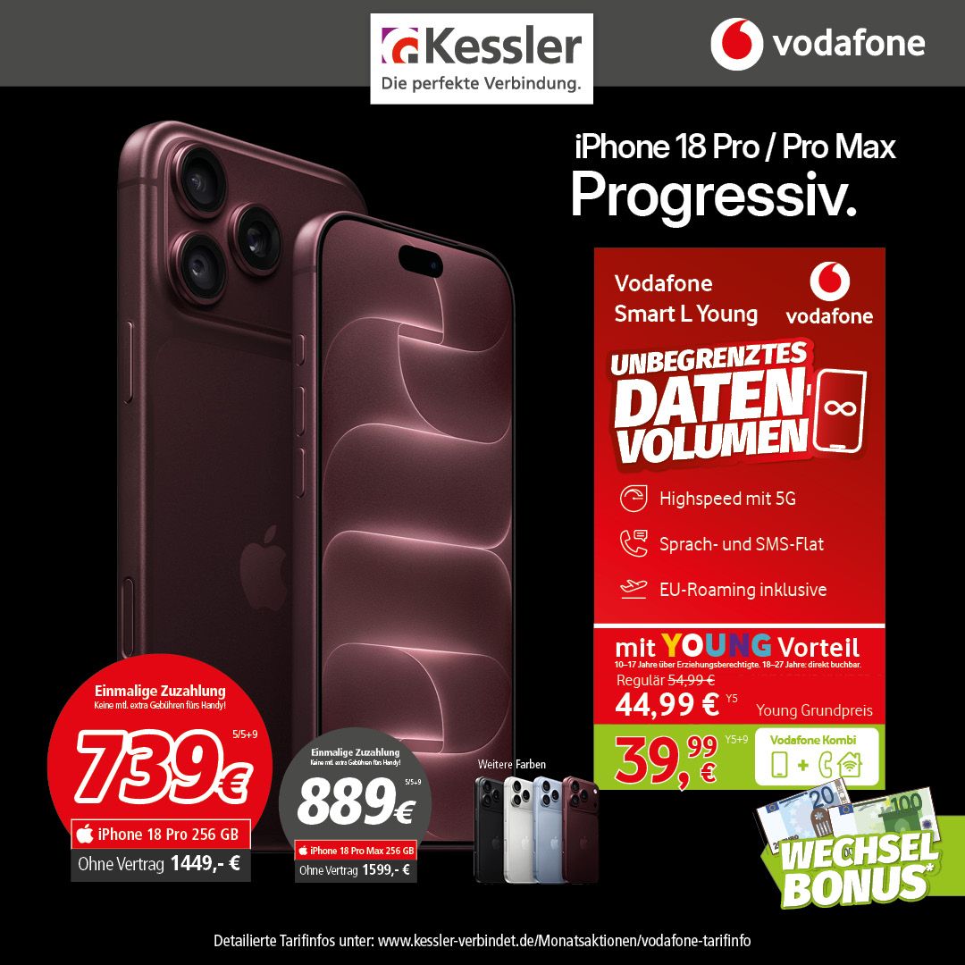 Vodafone Smart L Young mit iPhone 18 Pro 256GB