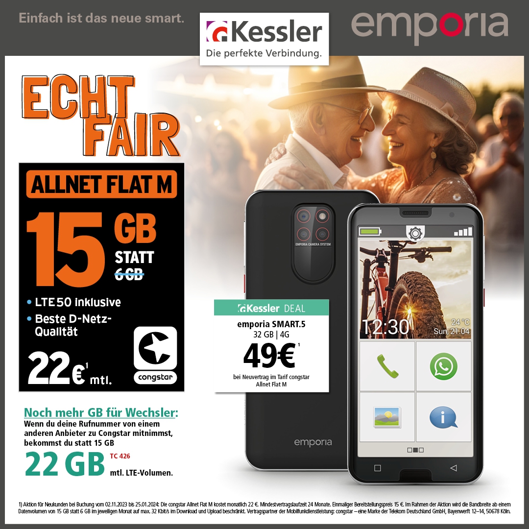 Congstar Allnet M mit Emporia SMART.5