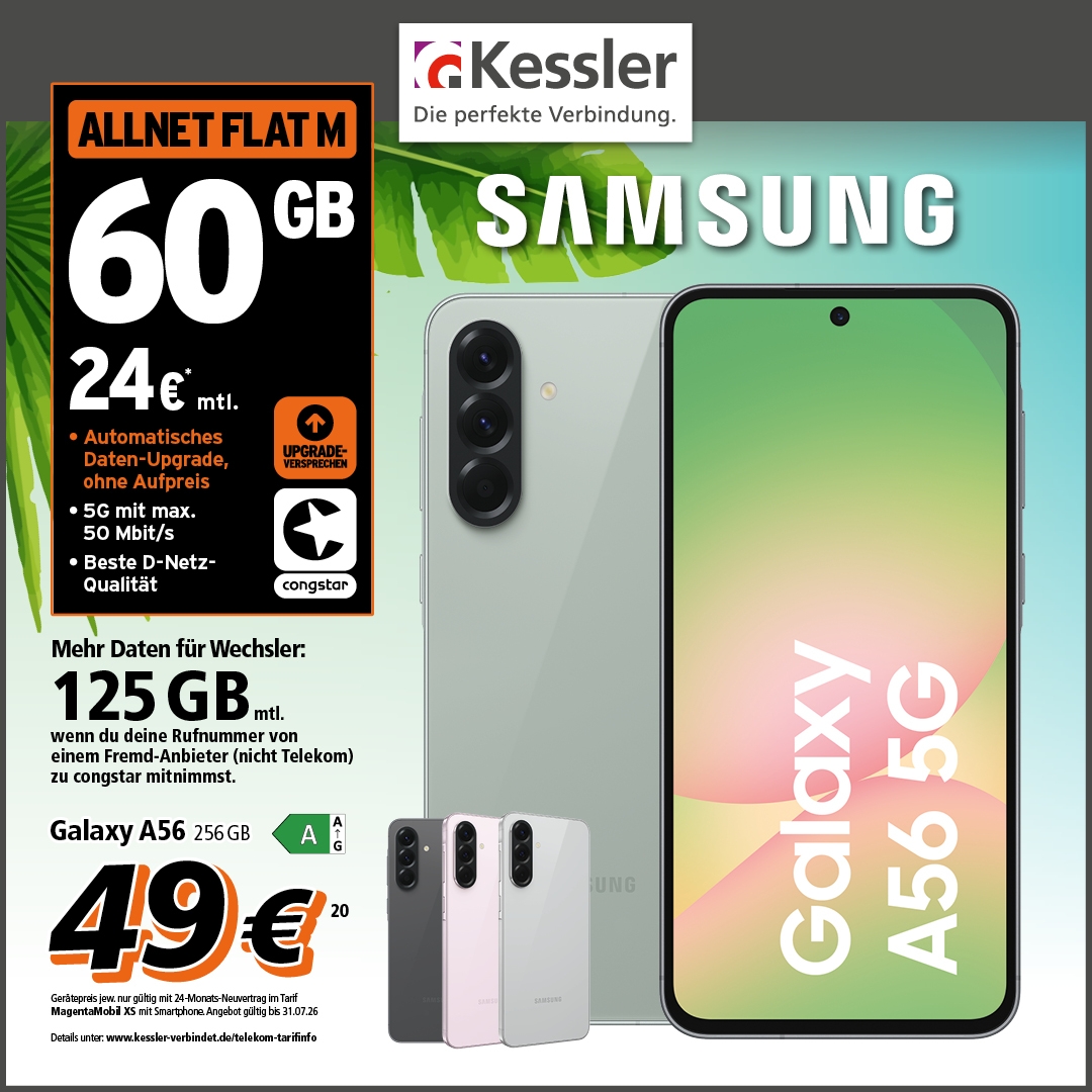 Congstar Allnet M mit Samsung Galaxy A56 128GB