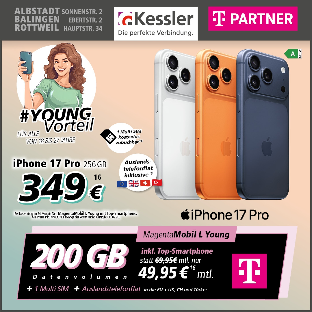 MagentaMobil L Young mit iPhone 17 Pro